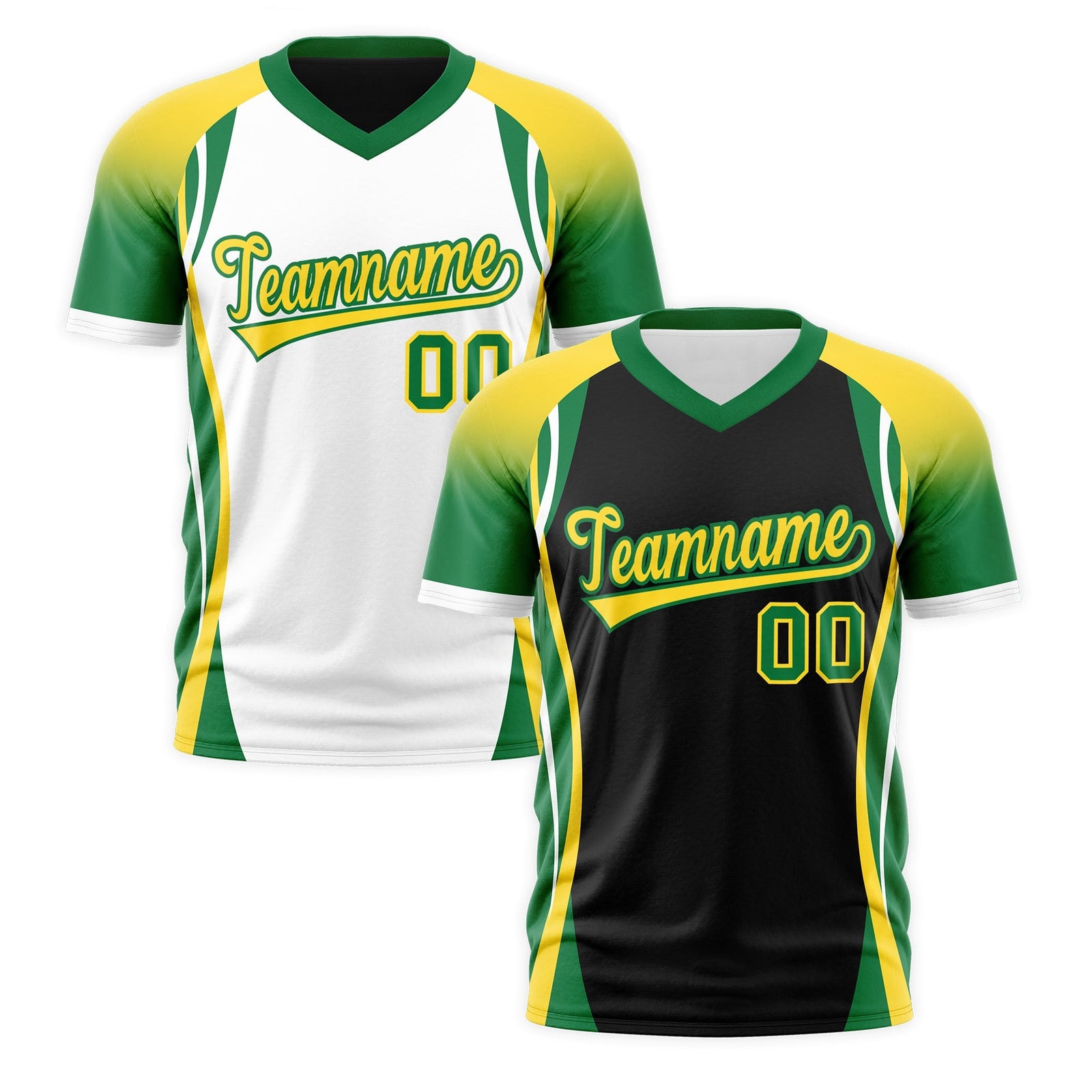 Custom Black Gold Kelly Green Reversible Wrinkle-Resistant T-shirt| KXKSHOP