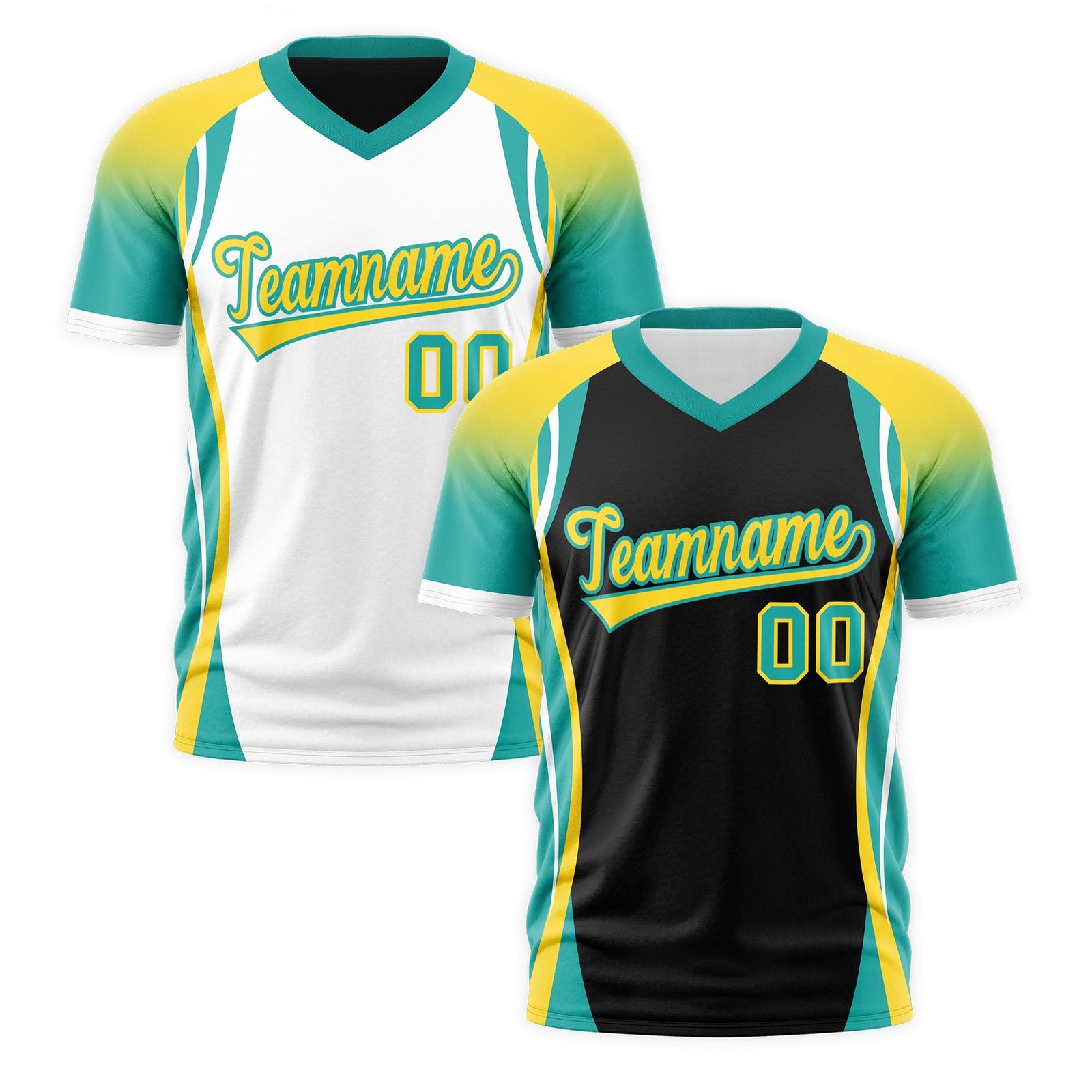 Custom Black Gold Aqua Reversible Breathable T-shirt| KXKSHOP