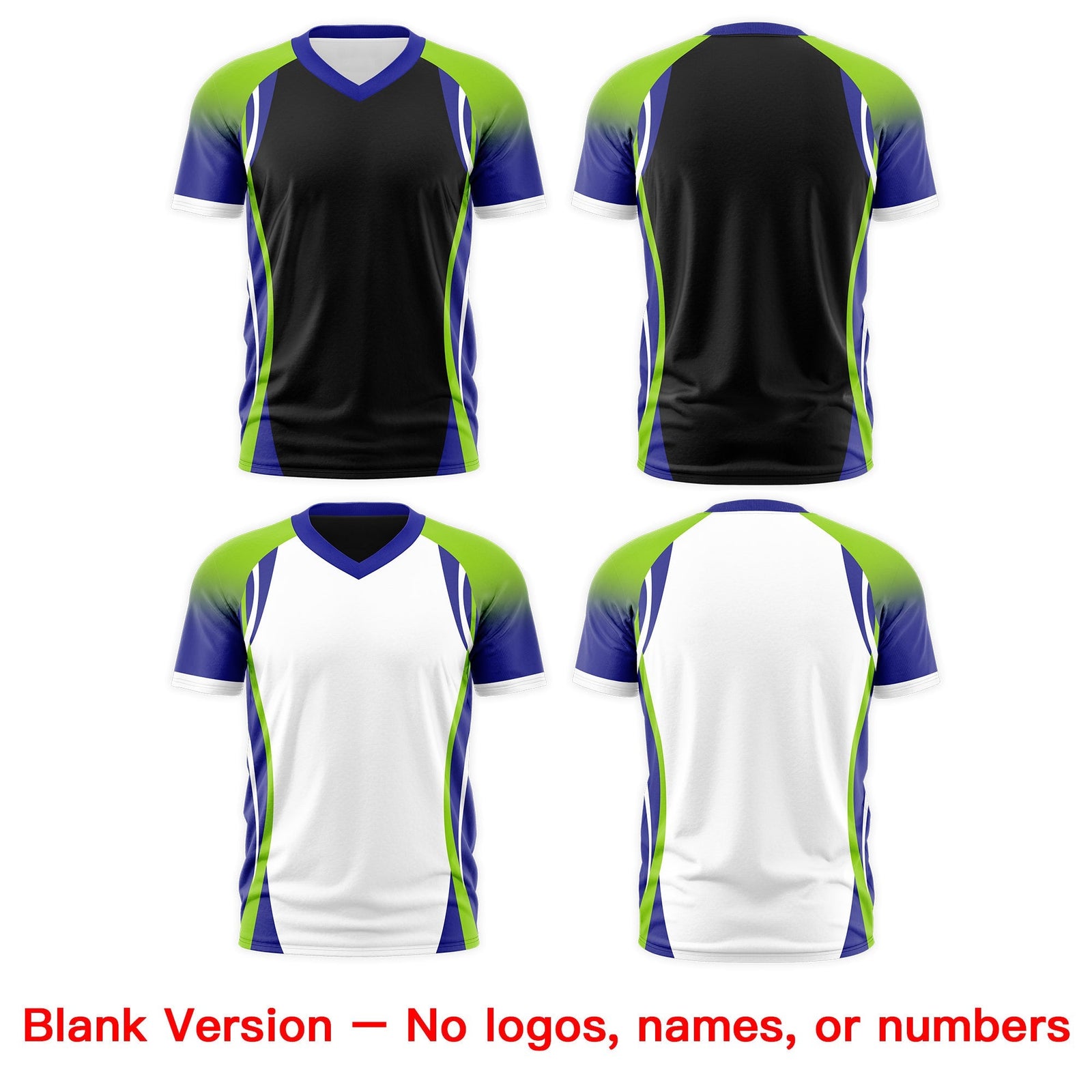 Custom Black Neon Green Royal Blue Reversible Breathable T-shirt| KXKSHOP