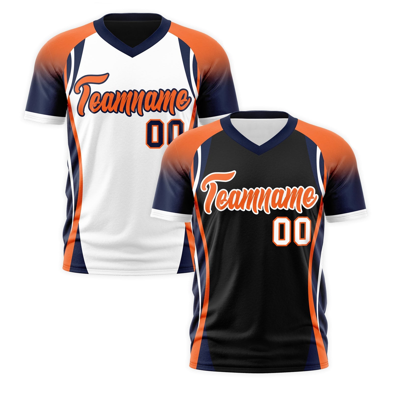 Custom Black Orange Navy Reversible Wrinkle-Resistant T-shirt| KXKSHOP