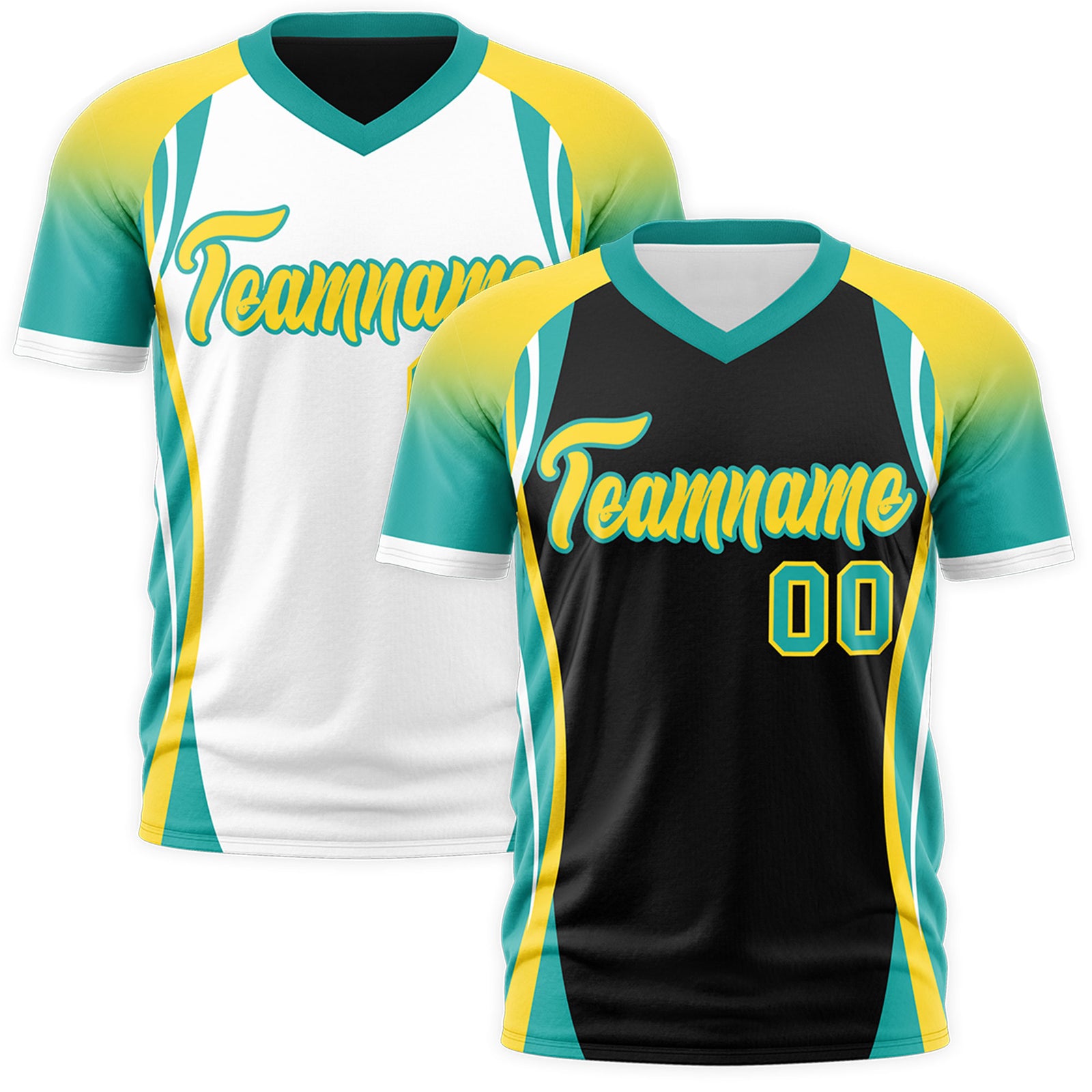 Custom Black Gold Aqua Reversible Breathable T-shirt| KXKSHOP