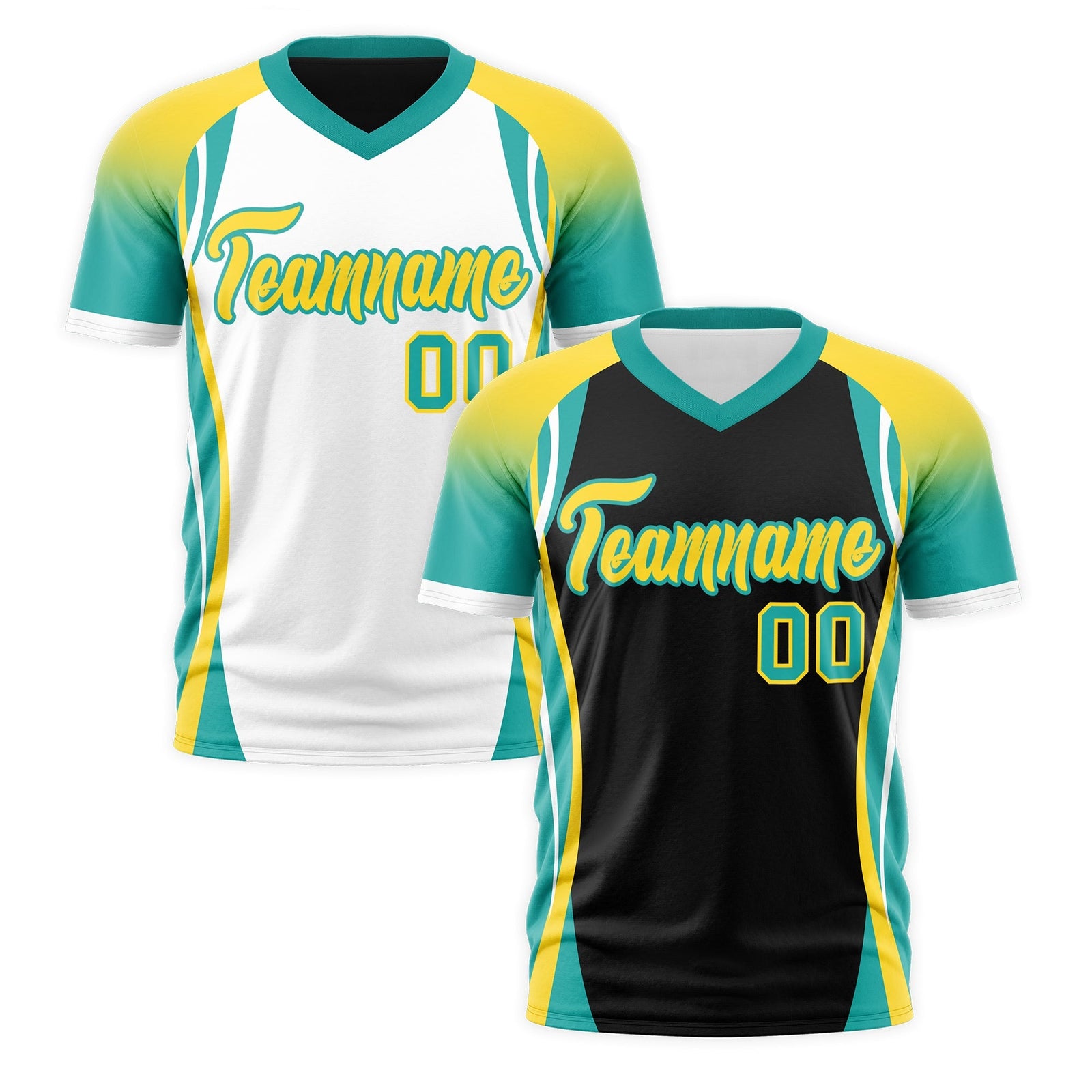 Custom Black Gold Aqua Reversible Breathable T-shirt| KXKSHOP