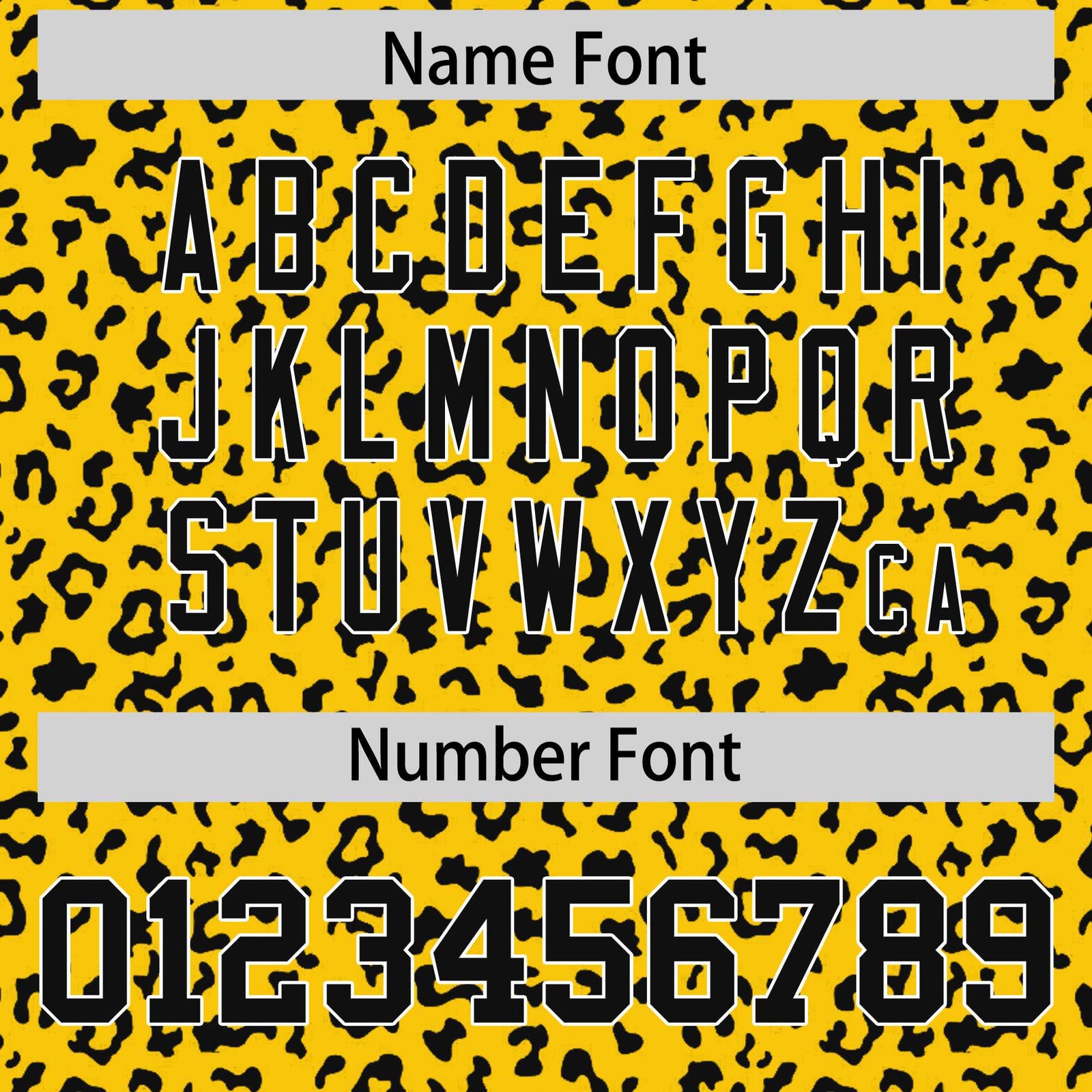 Custom Gold Black Varsity Full-Zip Letterman Leopard Print Hoodie Jacket