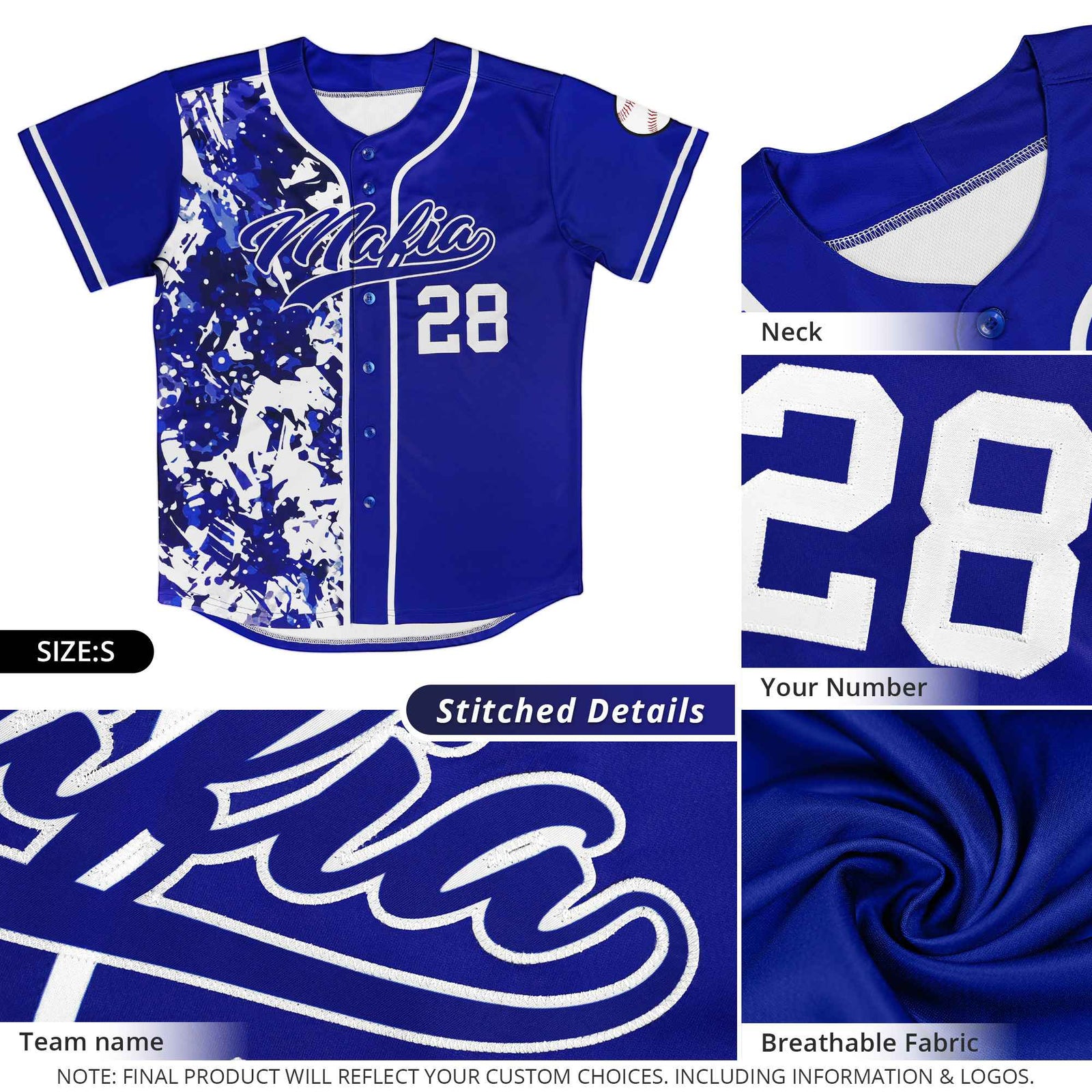 Custom Black Old Gold Split Personalized Graffiti Raglan Sleeve Authentic Baseball Jersey