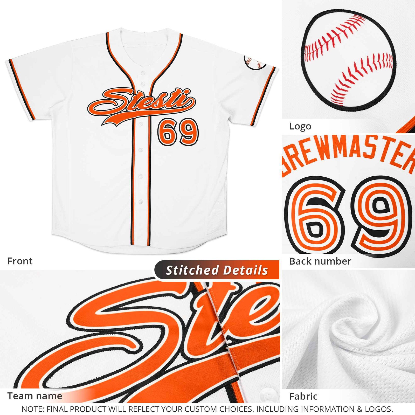 Custom Orange Royal-White Classic Style Authentic Baseball Jersey