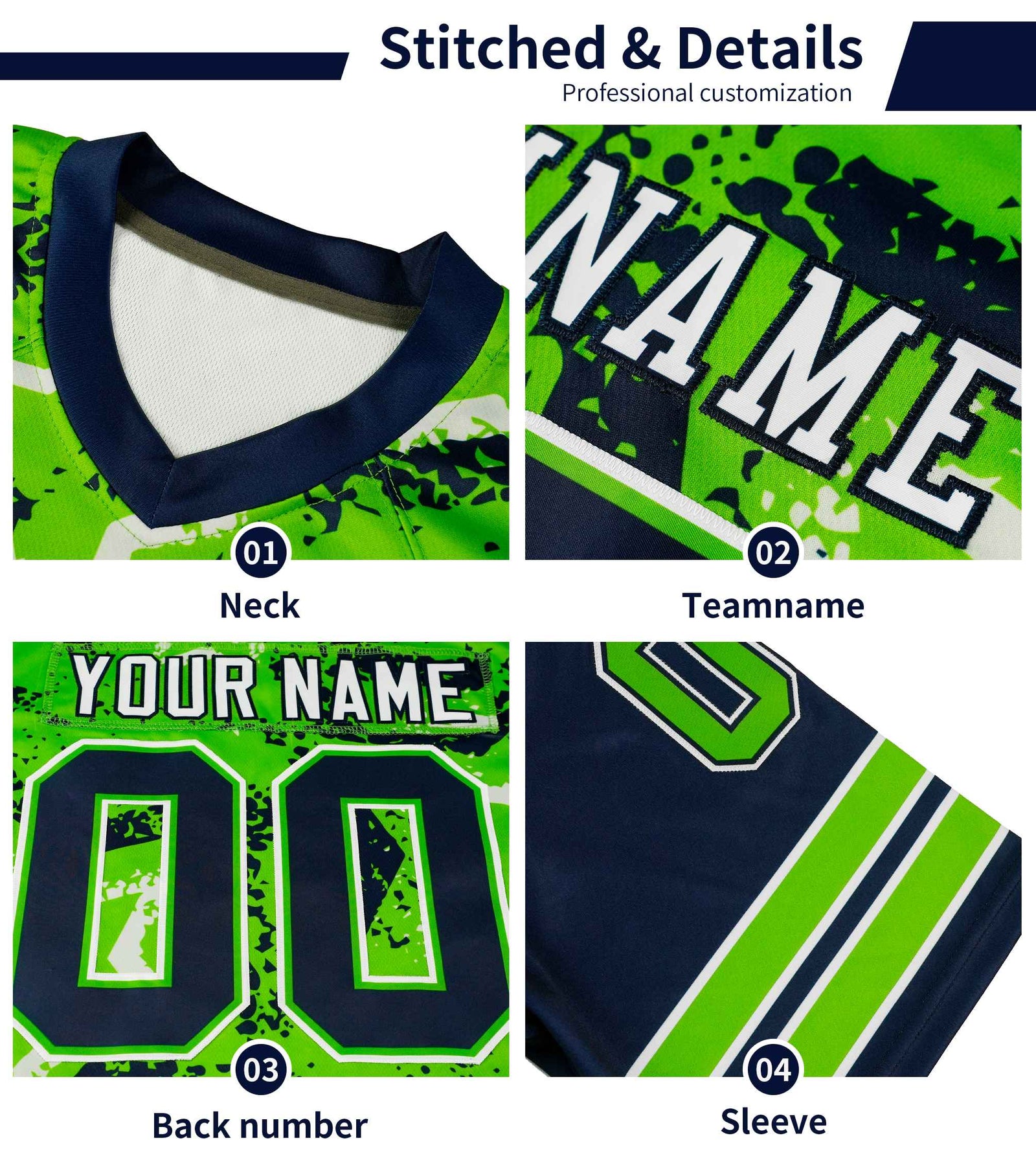Custom Black Yellow Raglan Sleeves Side Blocks Pattern Authentic Football Jersey