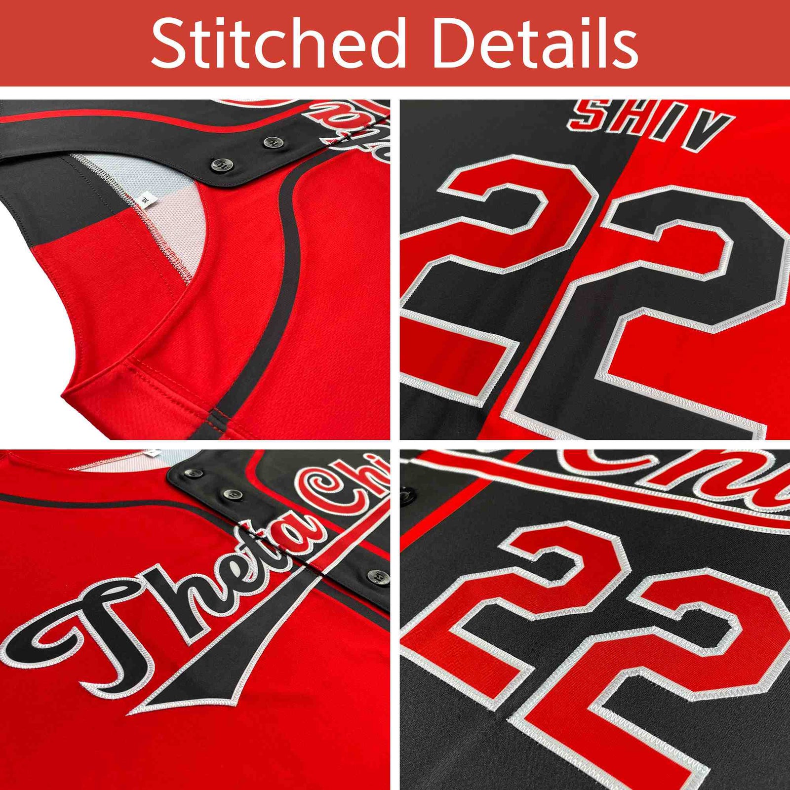 Custom Red White-Orange Split Fashion Authentic Baseball Jersey