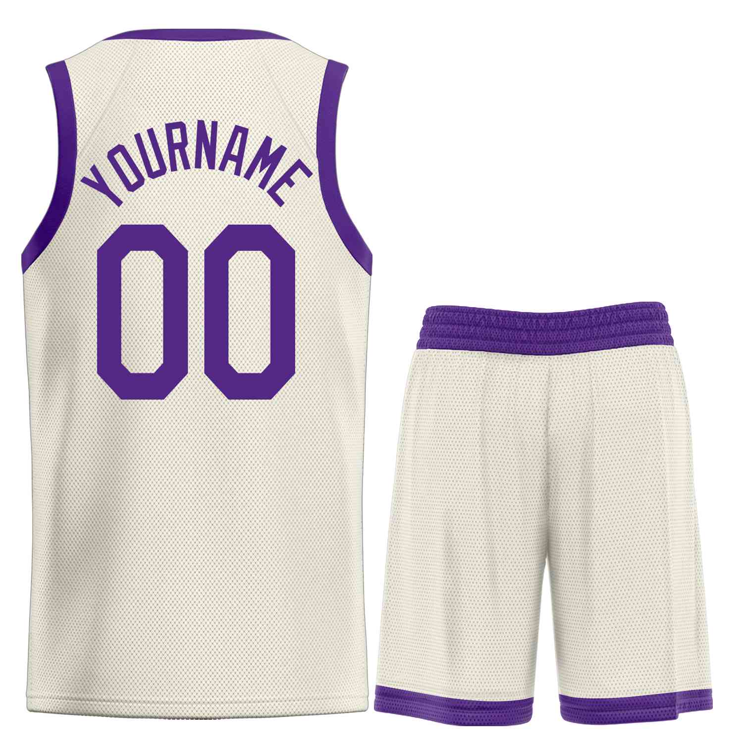 Custom Cream Purple Heal Sports Uniform Classic Sets Basketball Jersey