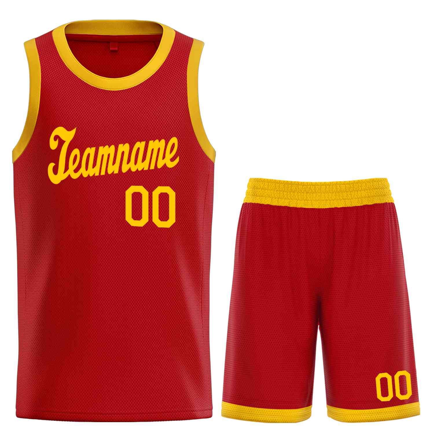 Custom Red Yellow Classic Sets Sports Uniform Basketball Jersey