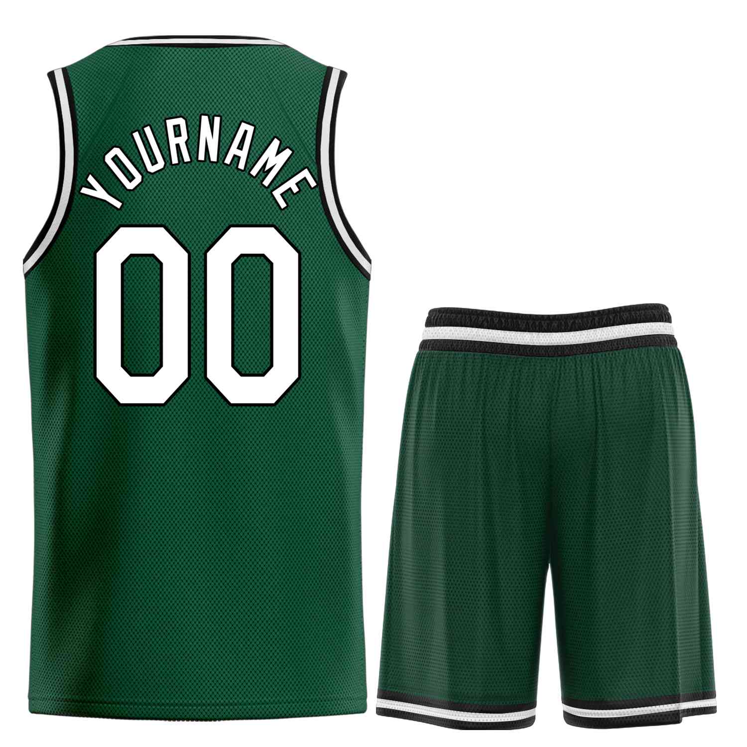 Custom Hunter Green White-Black Heal Sports Uniform Classic Sets Basketball Jersey