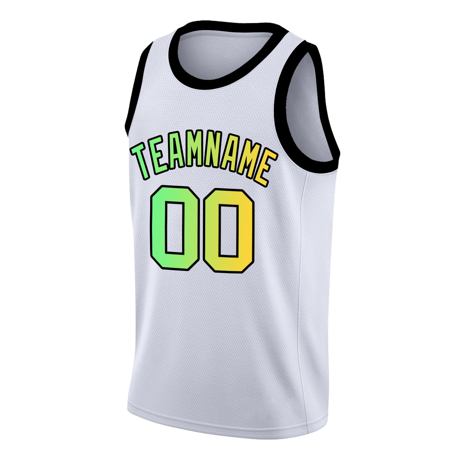 Custom White Black Gradient Fashion Tops Basketball Jersey