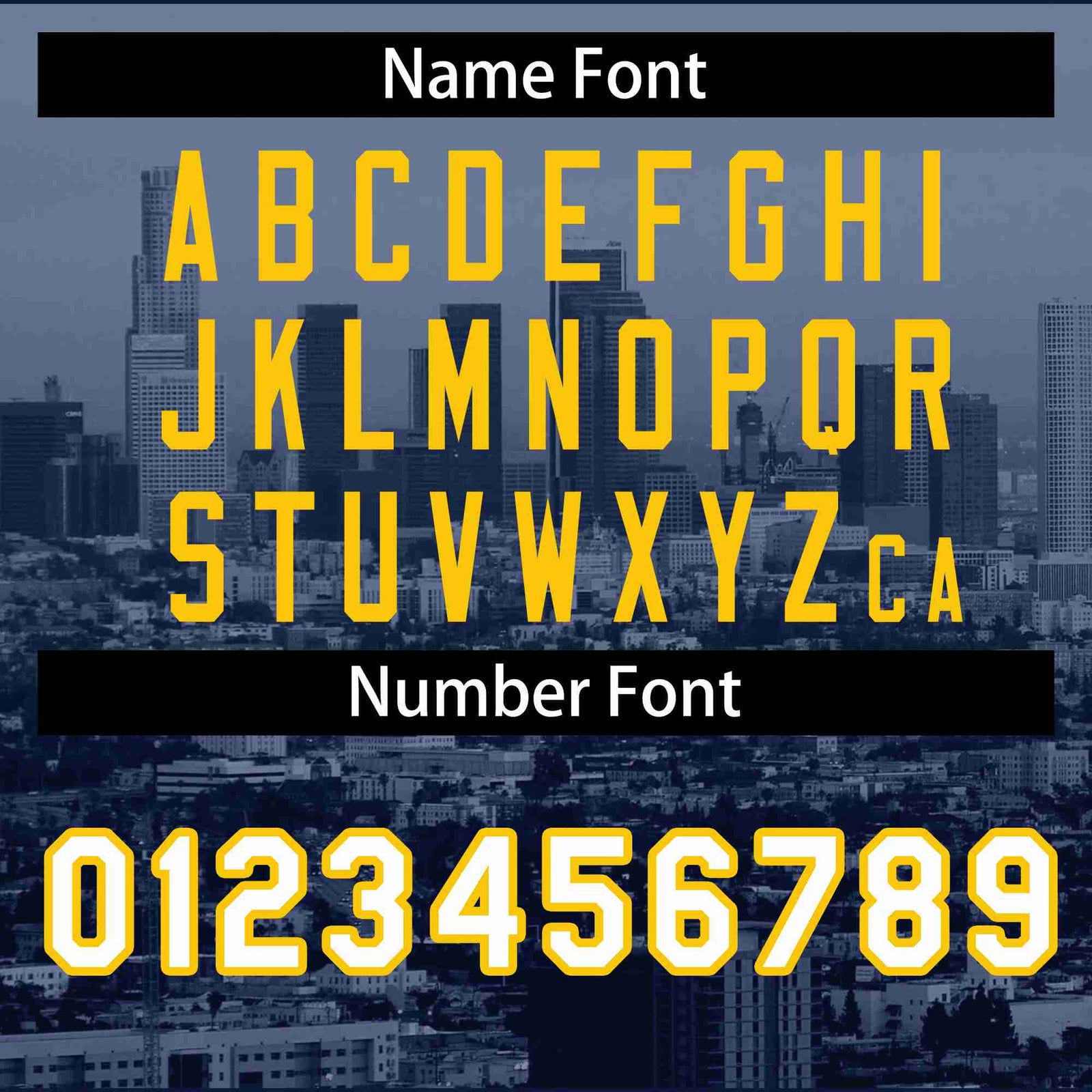 Custom Navy White-Yellow Los Angeles City Skyline Baseball Jersey