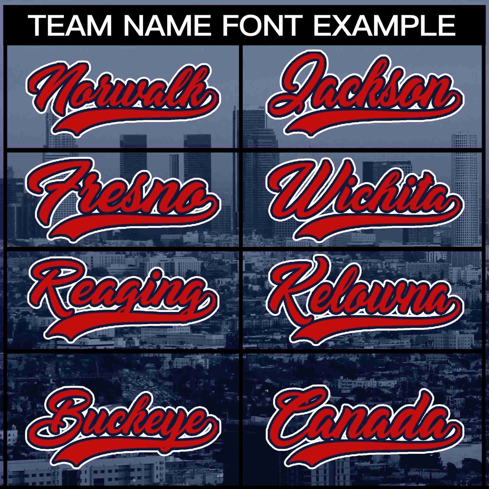 Custom Navy Red-Navy Los Angeles City Skyline Baseball Jersey