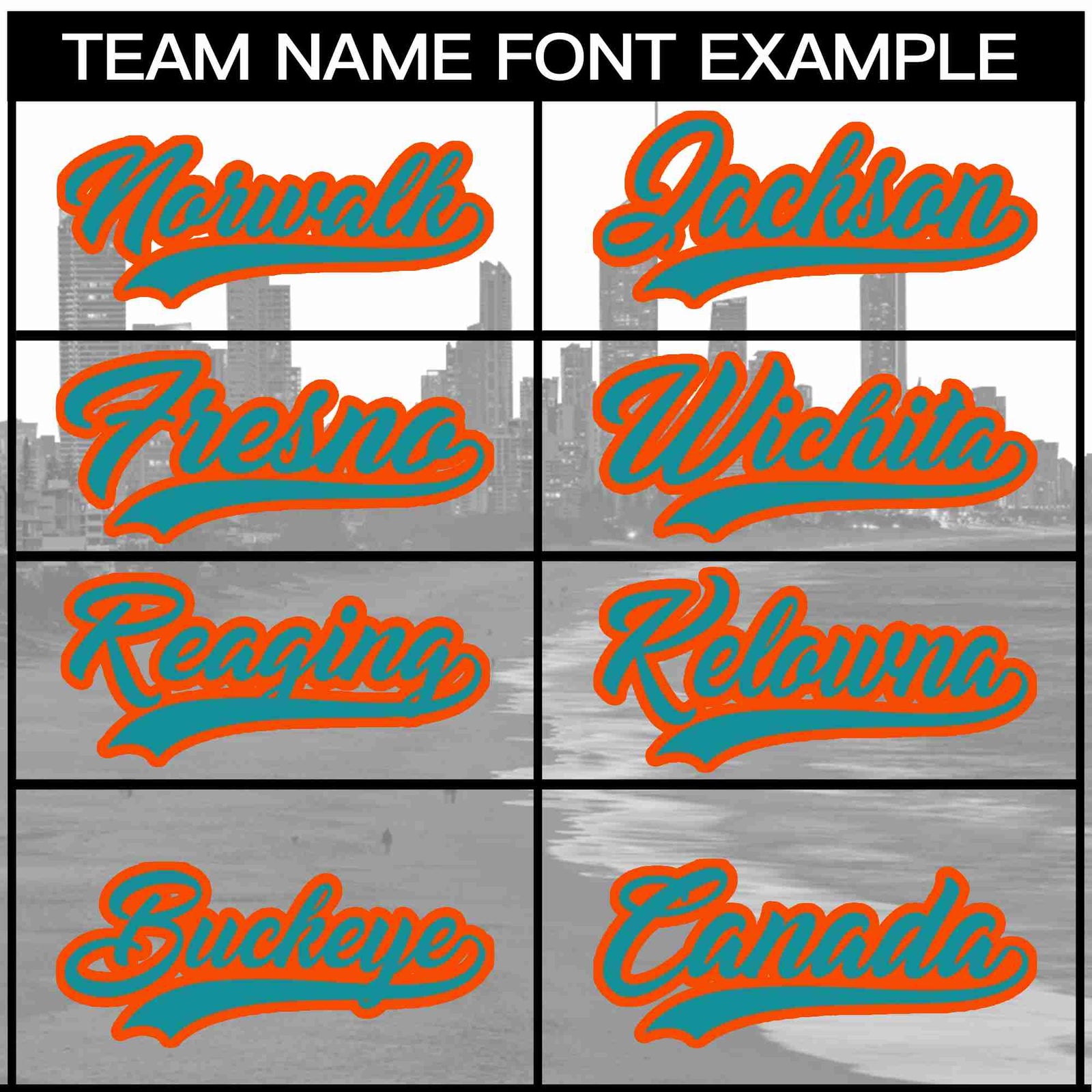 Custom White Aqua-Orange Miami City Skyline Baseball Jersey