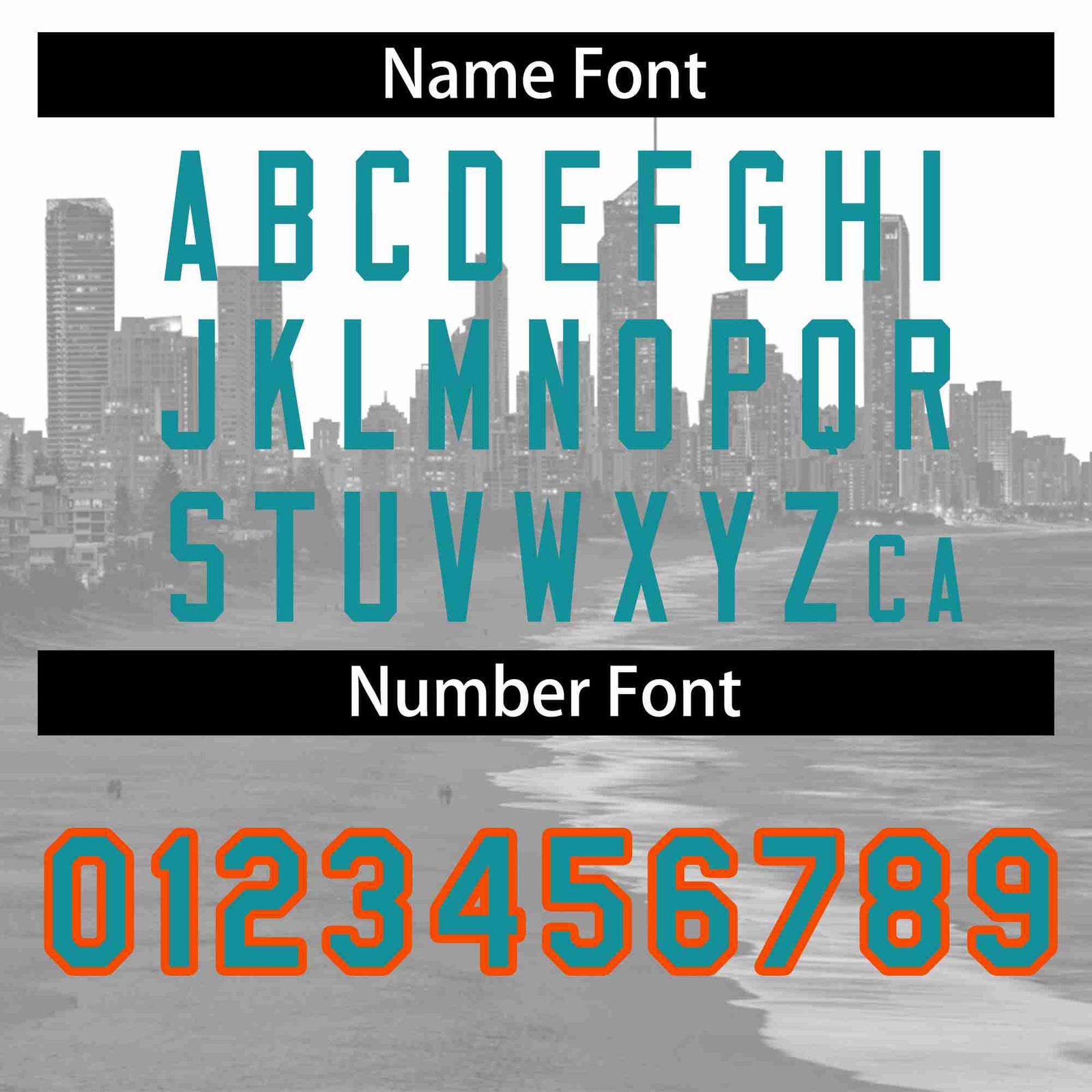 Custom White Aqua-Orange Miami City Skyline Baseball Jersey