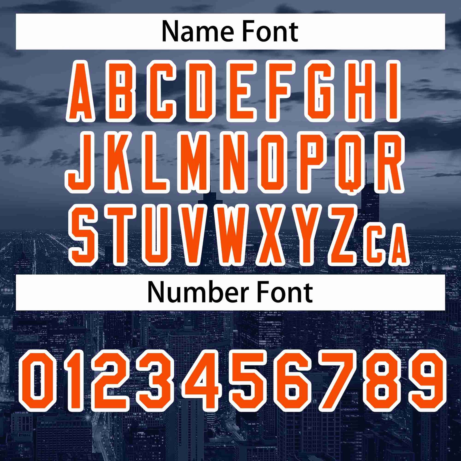 Custom Navy Orange-White Chicago City Skyline Baseball Jersey