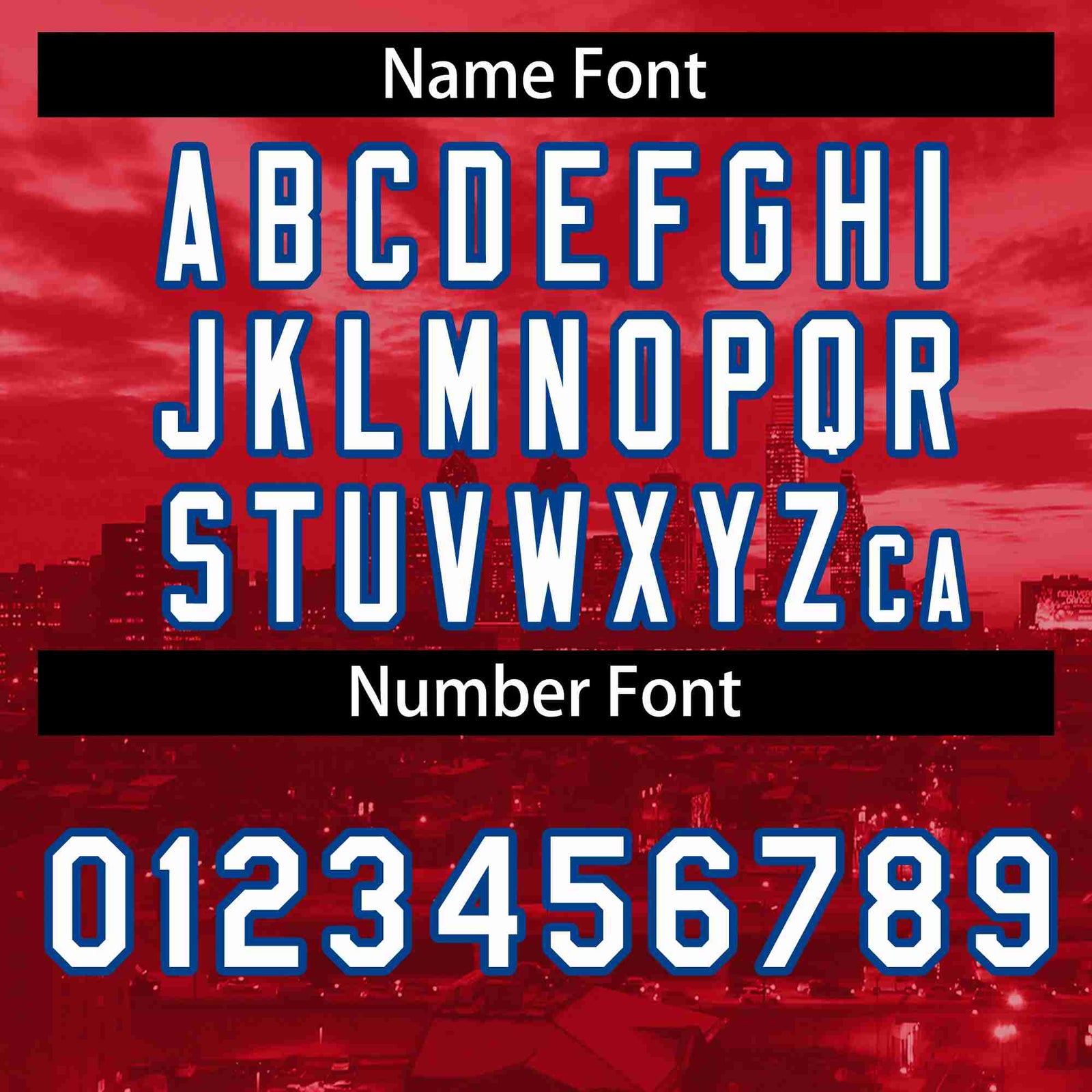 Custom Red Red-Royal Philadelphia City Skyline Baseball Jersey