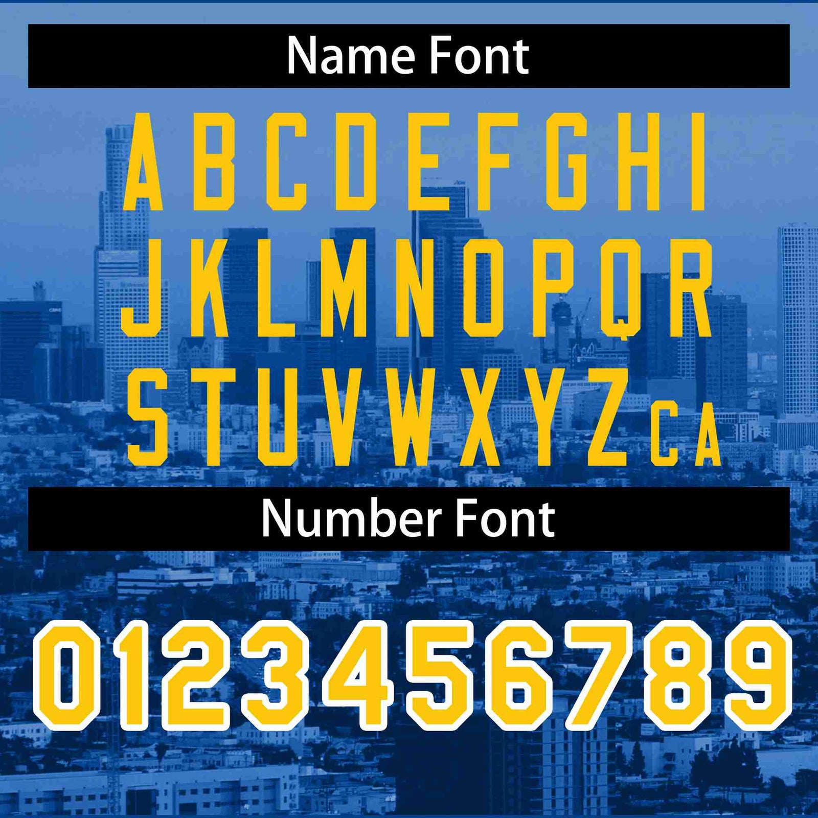 Custom Royal Yellow-White Los Angeles City Skyline Baseball Jersey