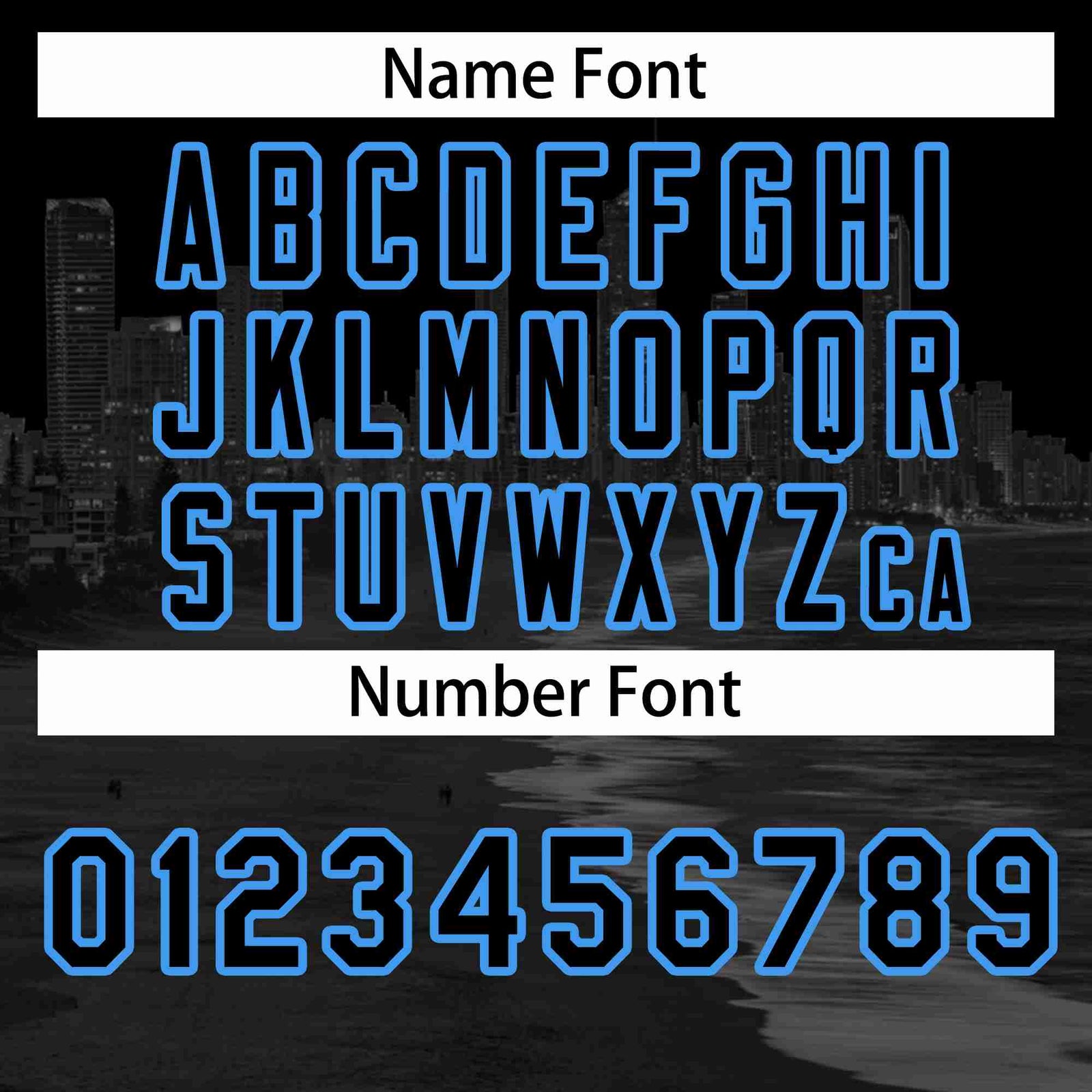 Custom Black Black-Powder Blue Miami City Skyline Baseball Jersey