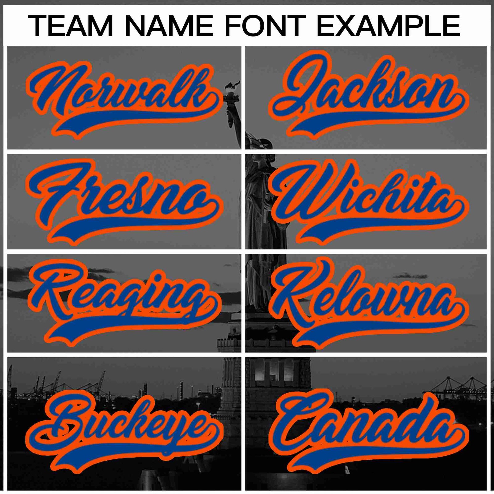 Custom White Royal-Orange New York City Skyline Baseball Jersey