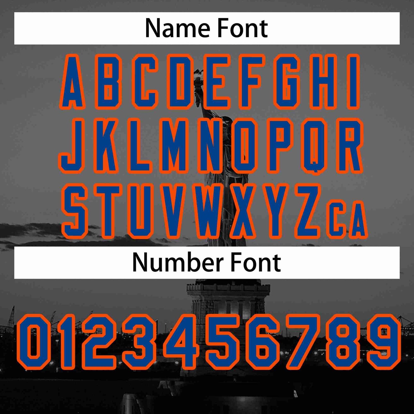Custom White Royal-Orange New York City Skyline Baseball Jersey