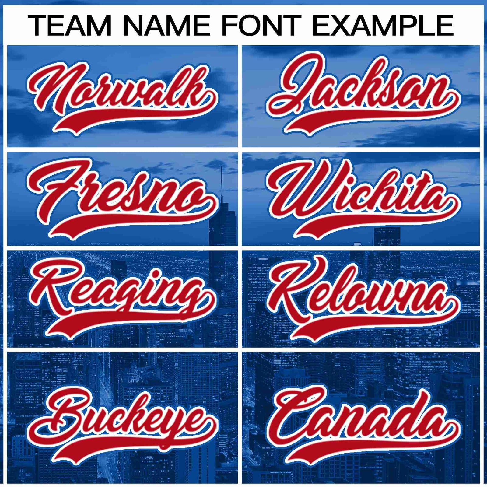 Custom Royal Red-White Chicago City Skyline Baseball Jersey