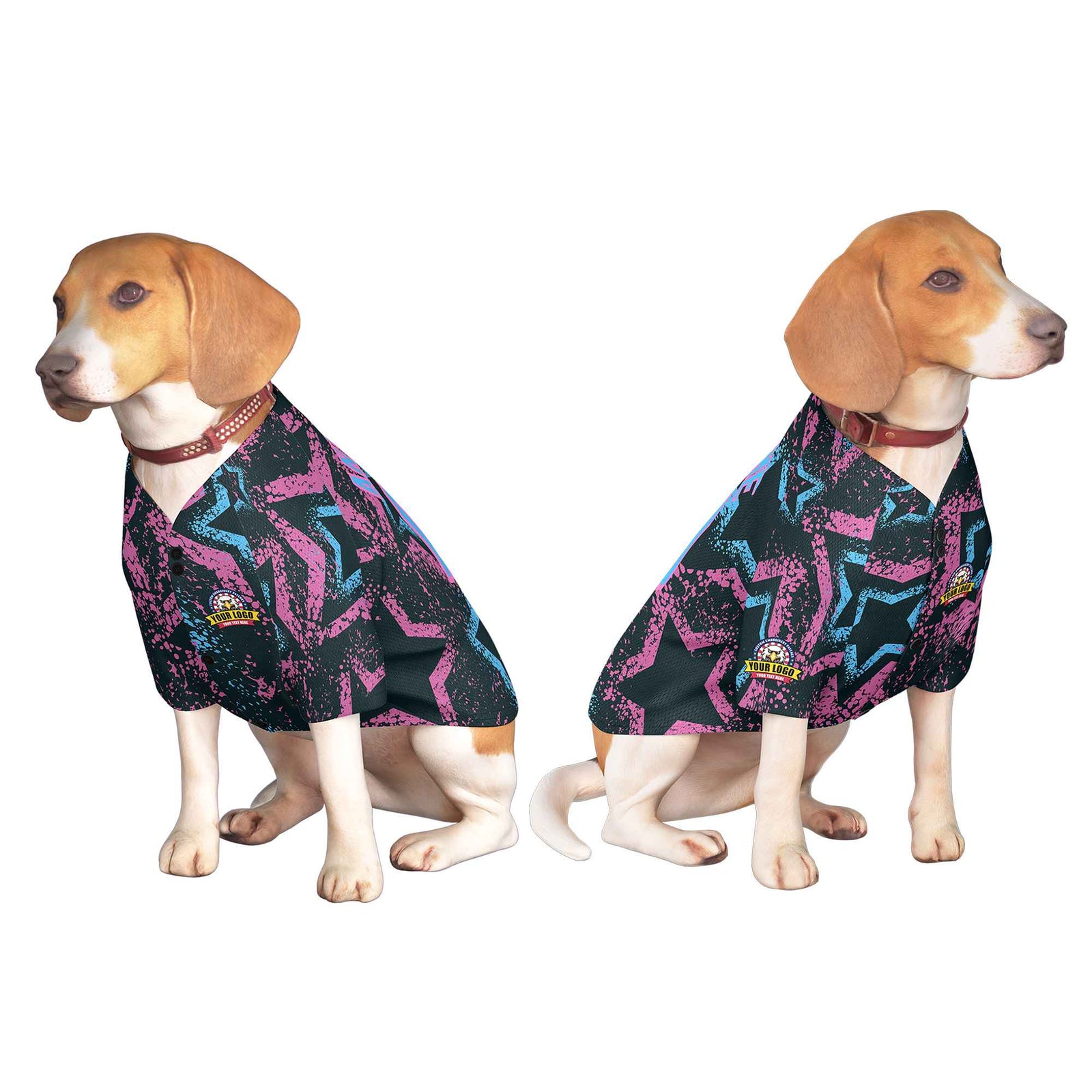 Custom Powder Blue Pink Graffiti Pattern Dog Jersey
