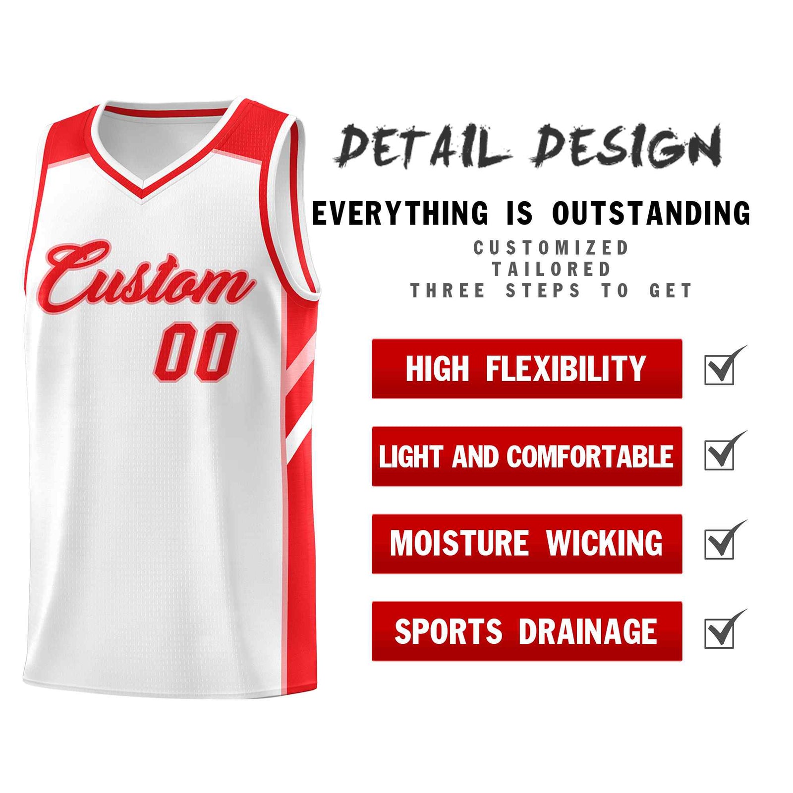 Custom White Red-Pink Classic Sets Sports Uniform Basketball Jersey