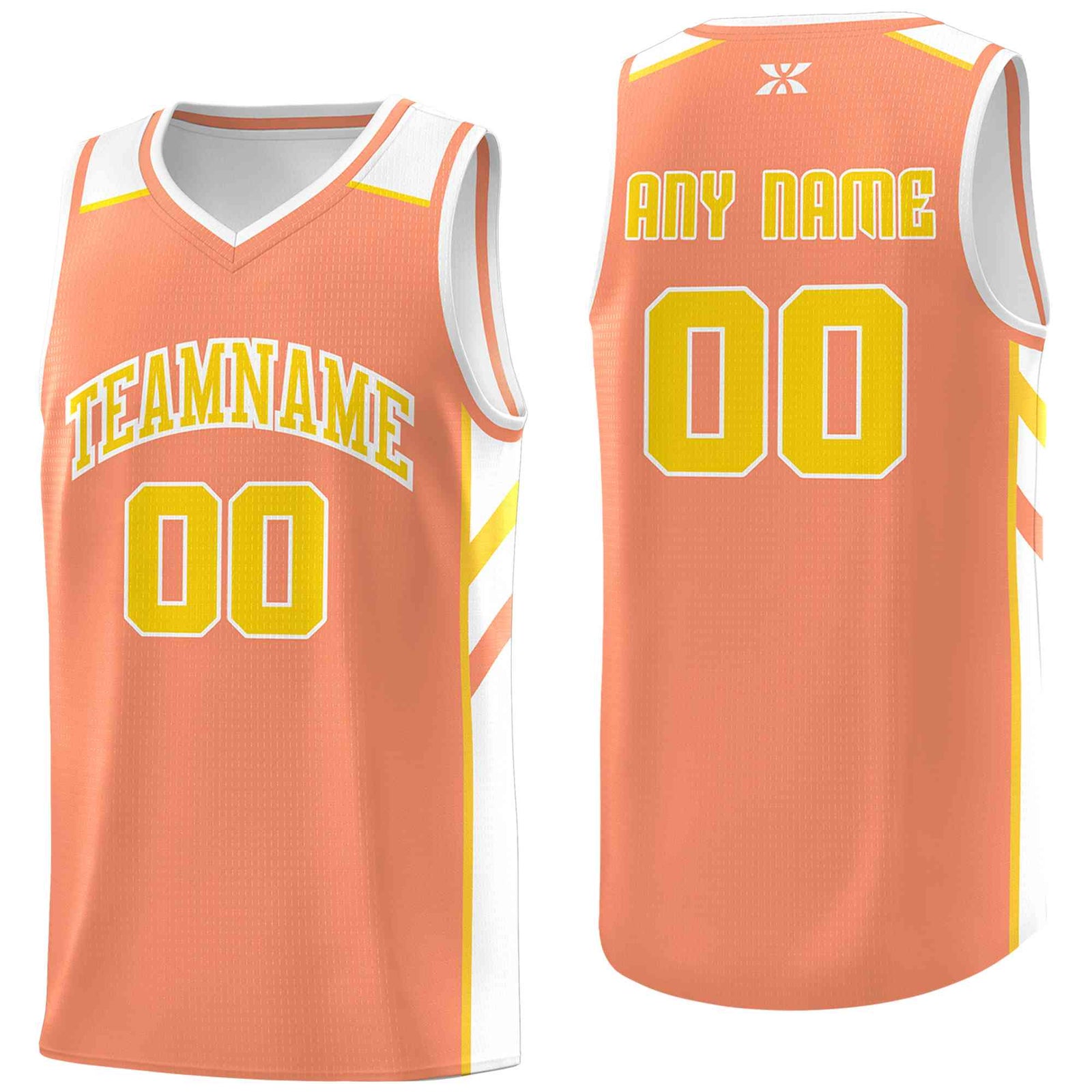 Custom Orange Yellow-White Classic Tops Style Mesh Sport Basketball Jersey