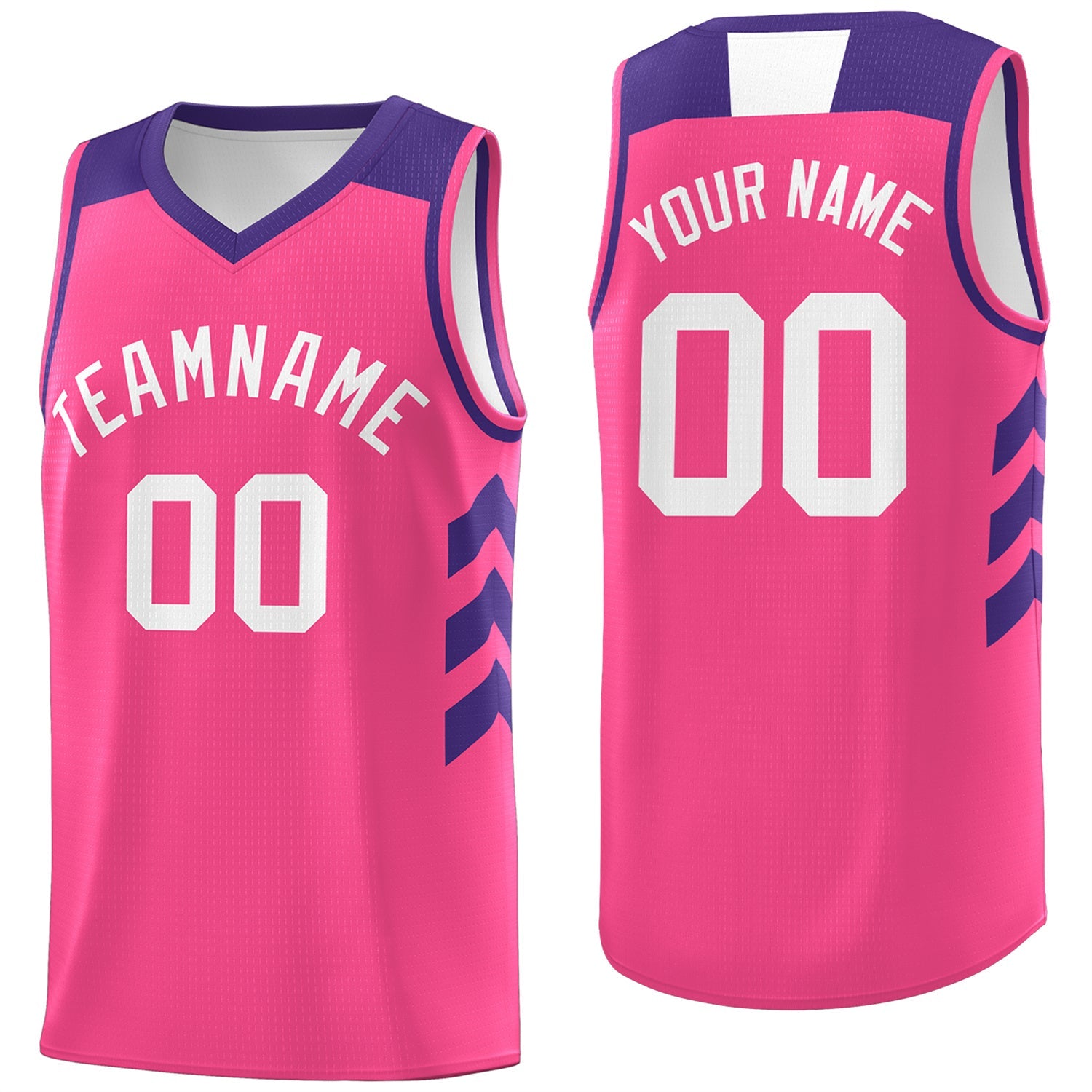 Custom Pink Purple-White Classic Tops Breathable Basketball Jersey