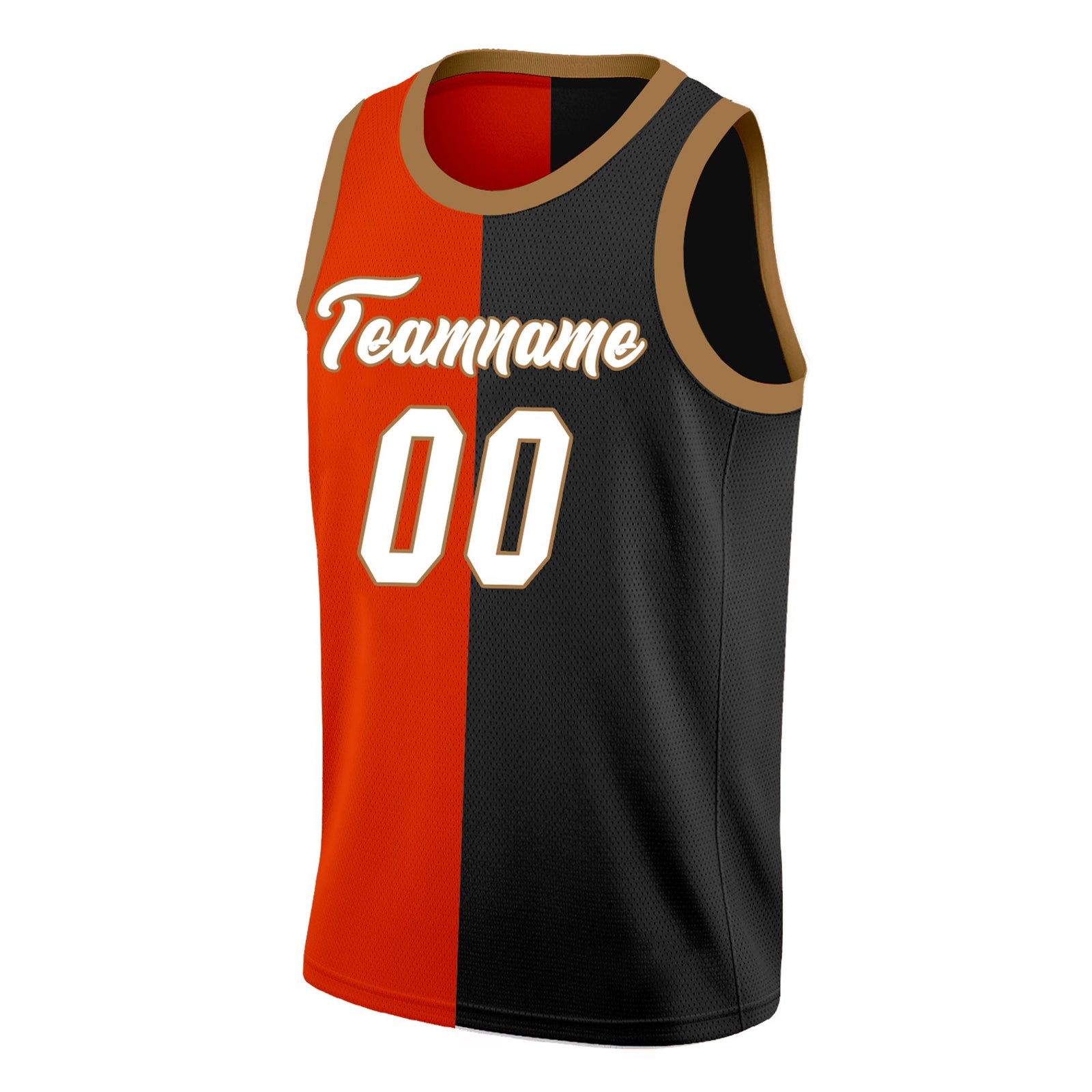 Custom Red Black-White Split Fashion Tops Basketball Jersey