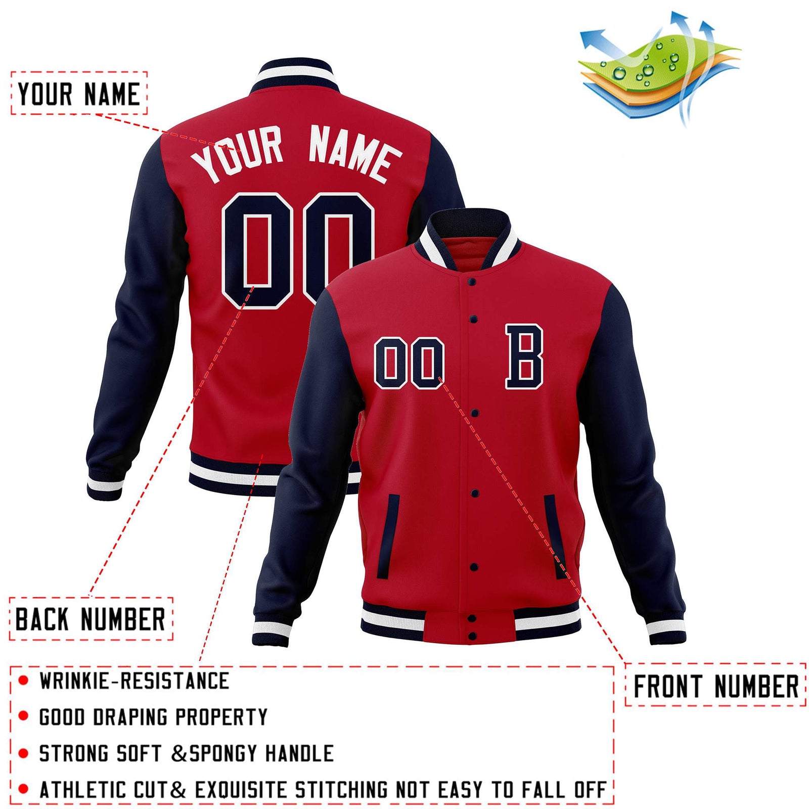 Custom Full-Snap Baseball Coats Crafted Varsity Letterman Jackets