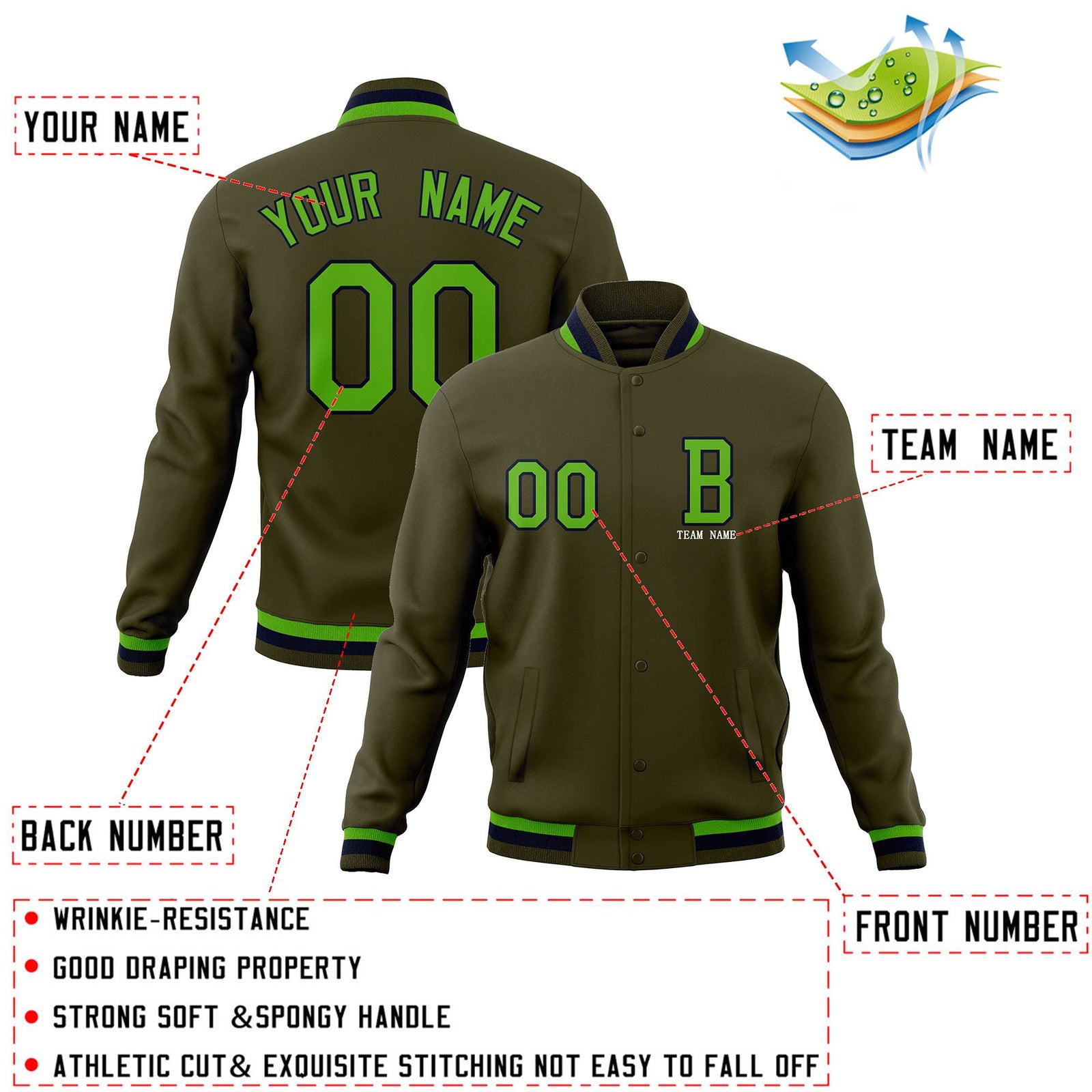 Custom Personalized Stitched Varsity Jacket and Full-Snap Baseball Coats