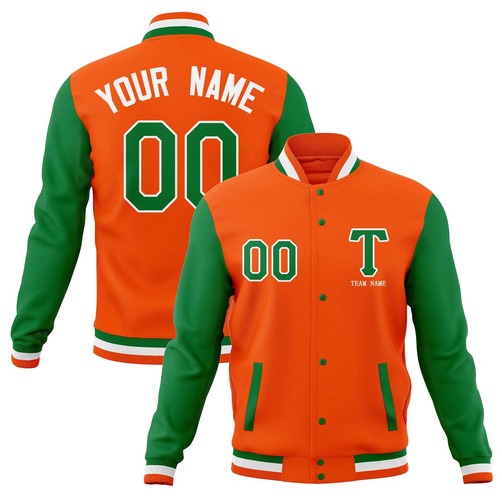 Custom Personalized Letterman Varsity Baseball Jacket Stitched Name Number