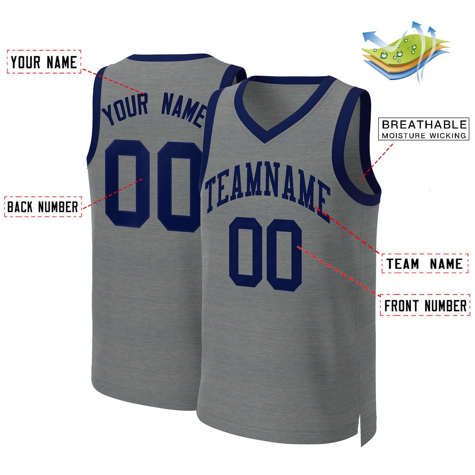 Custom Dark Gray Navy Classic Tops Basketball Jersey