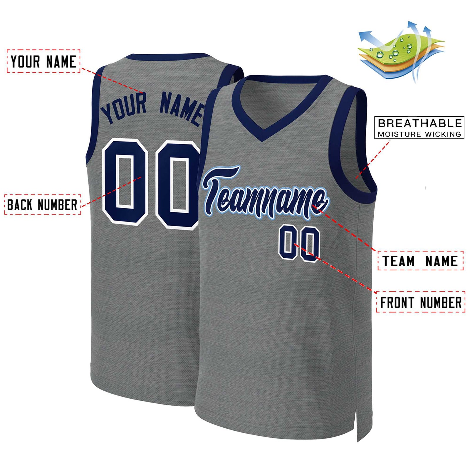 Custom Dark Gray Navy-White Classic Tops Basketball Jersey