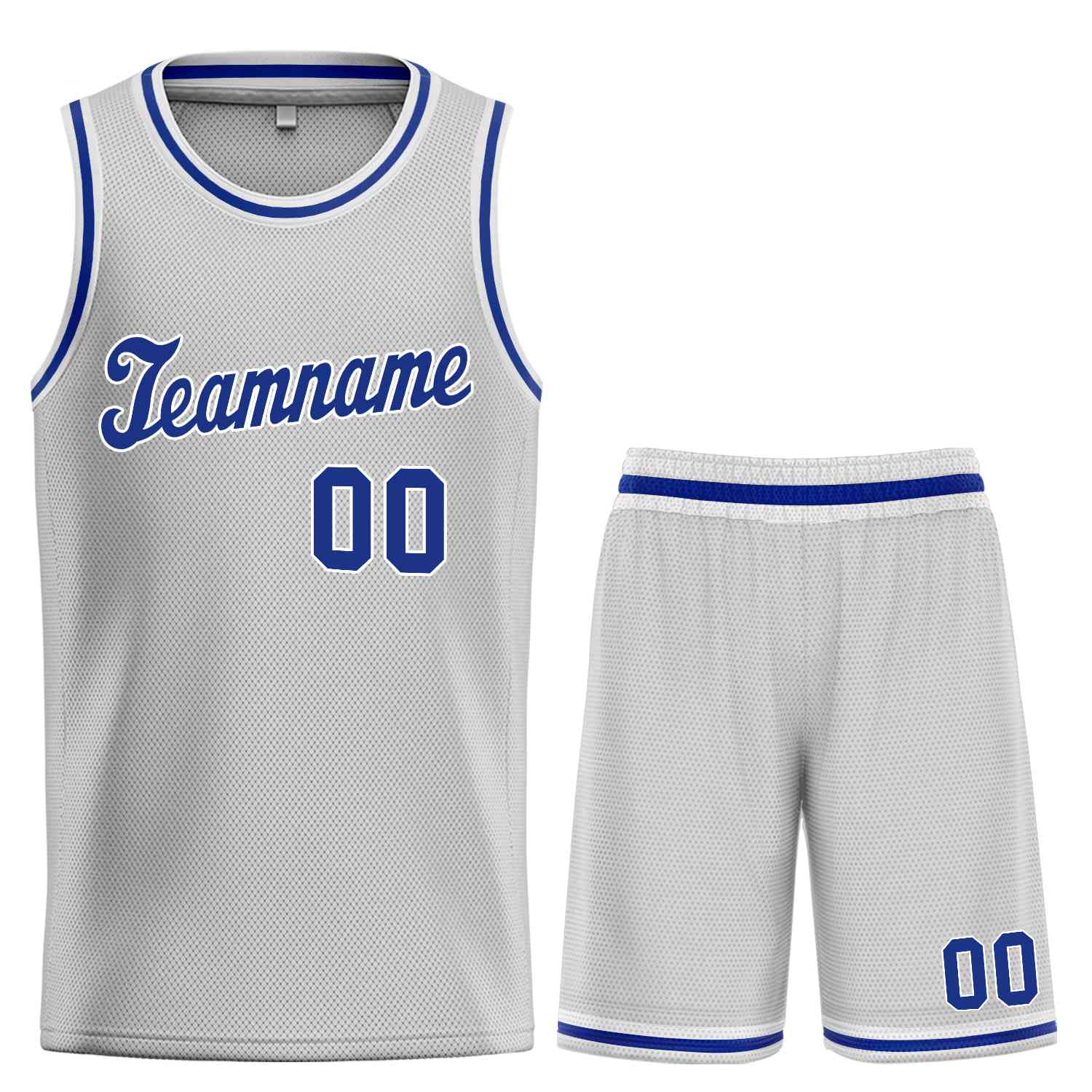 Custom Gray Royal-White Classic Sets Sports Uniform Basketball Jersey