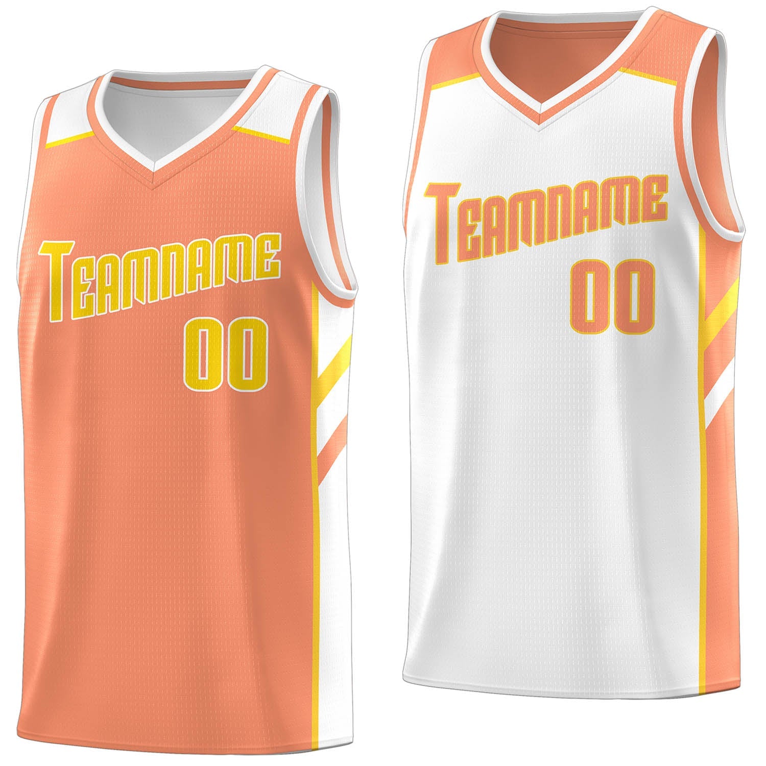 Custom Orange White Double Side Tops Training Basketball Jersey