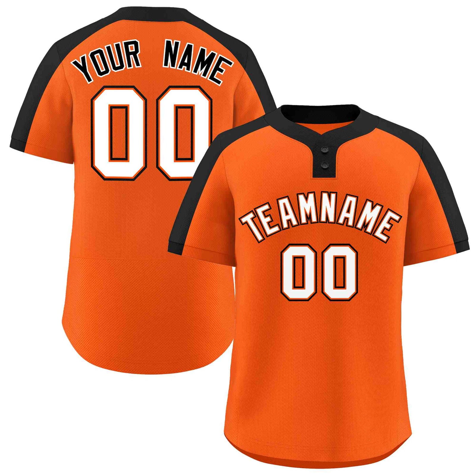 Custom Orange White-Orange Classic Style Authentic Two-Button Softball Jersey