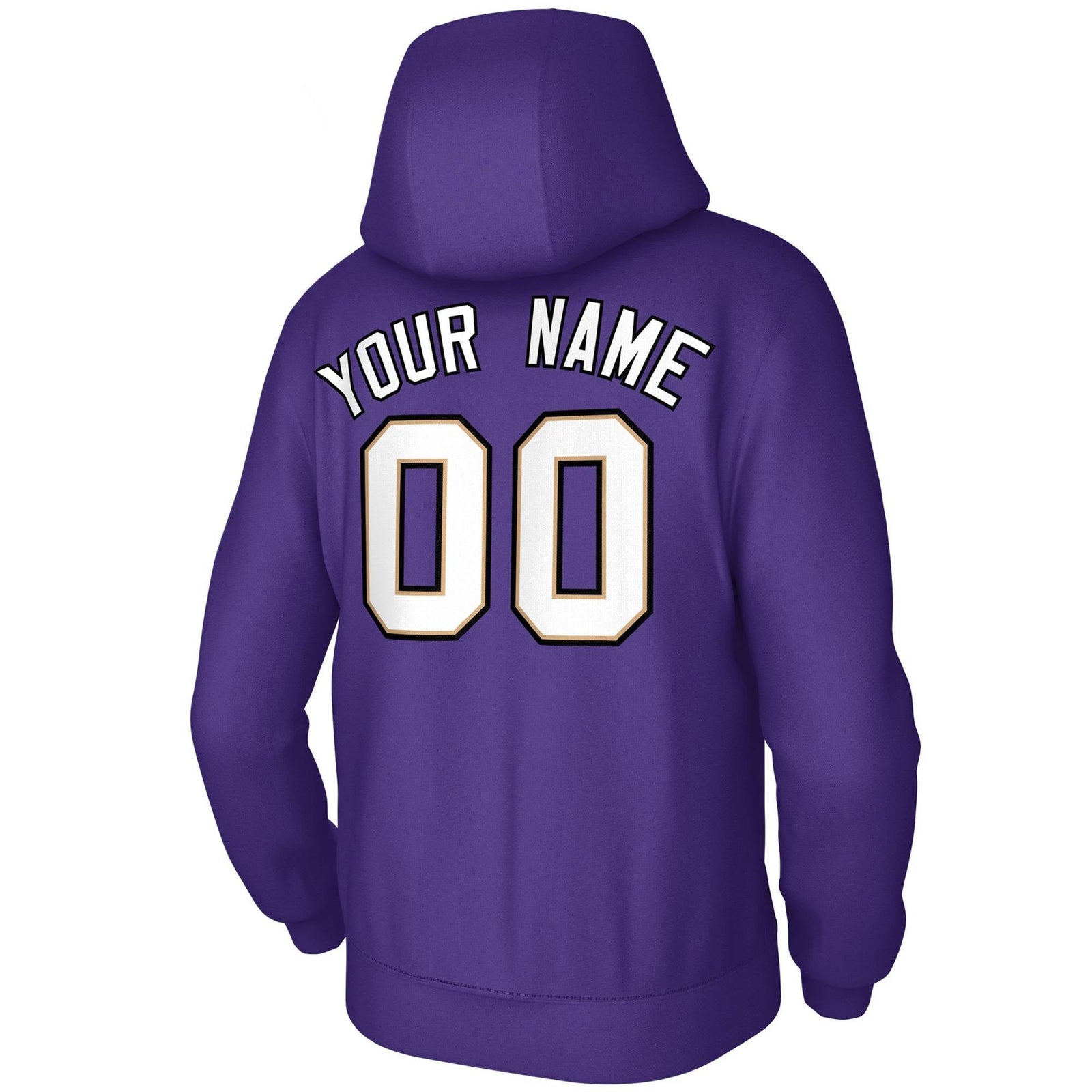 Custom Purple White-Old Gold-Black Classic Style Training Uniform Pullover Hoodie