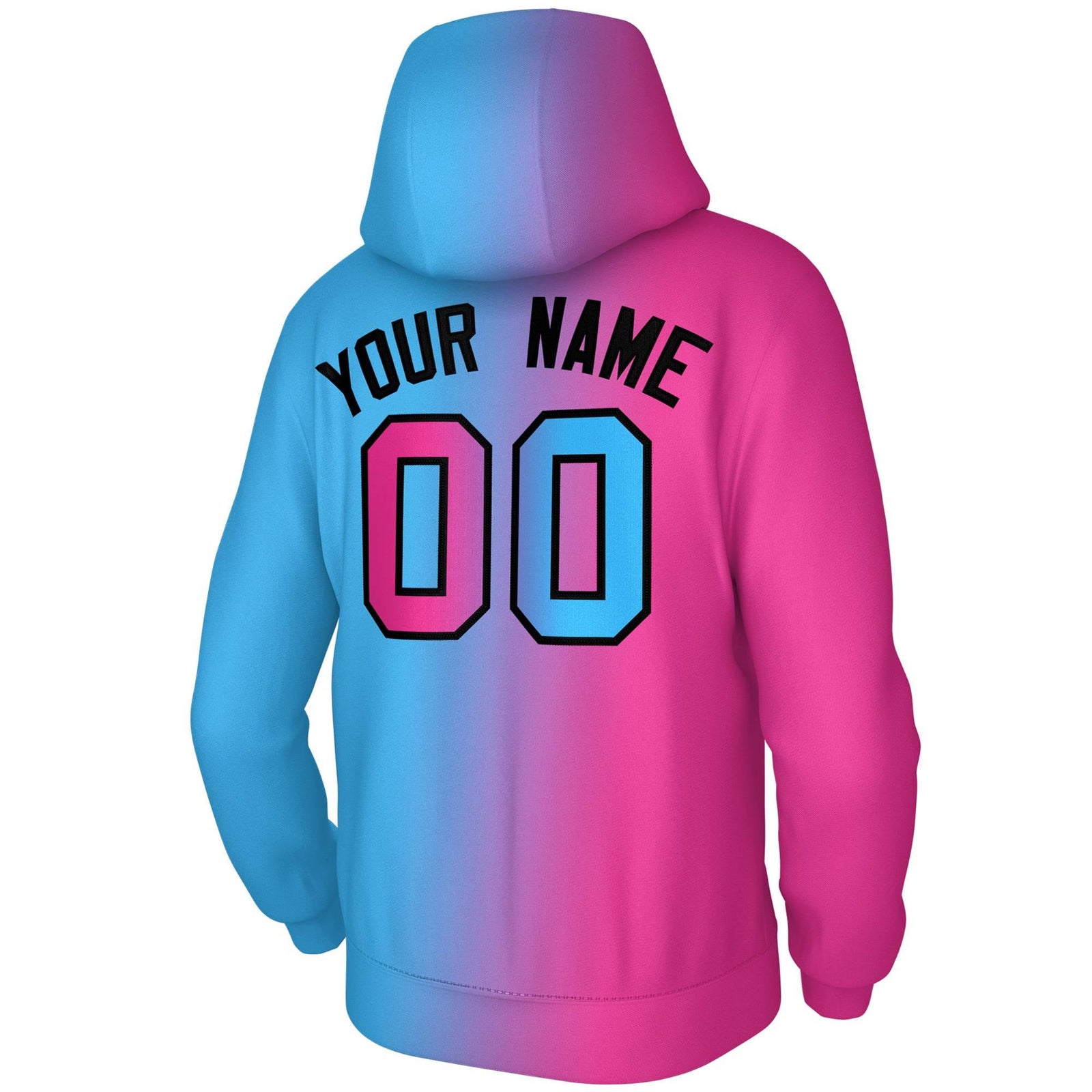 Custom Stitched Pink Gradient Fashion Sports Pullover Sweatshirt Hoodie