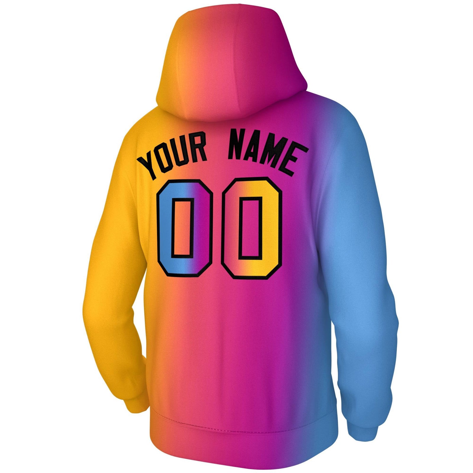Custom Light Pink Gold Gradient Fashion Pullover Sweatshirt Hoodie
