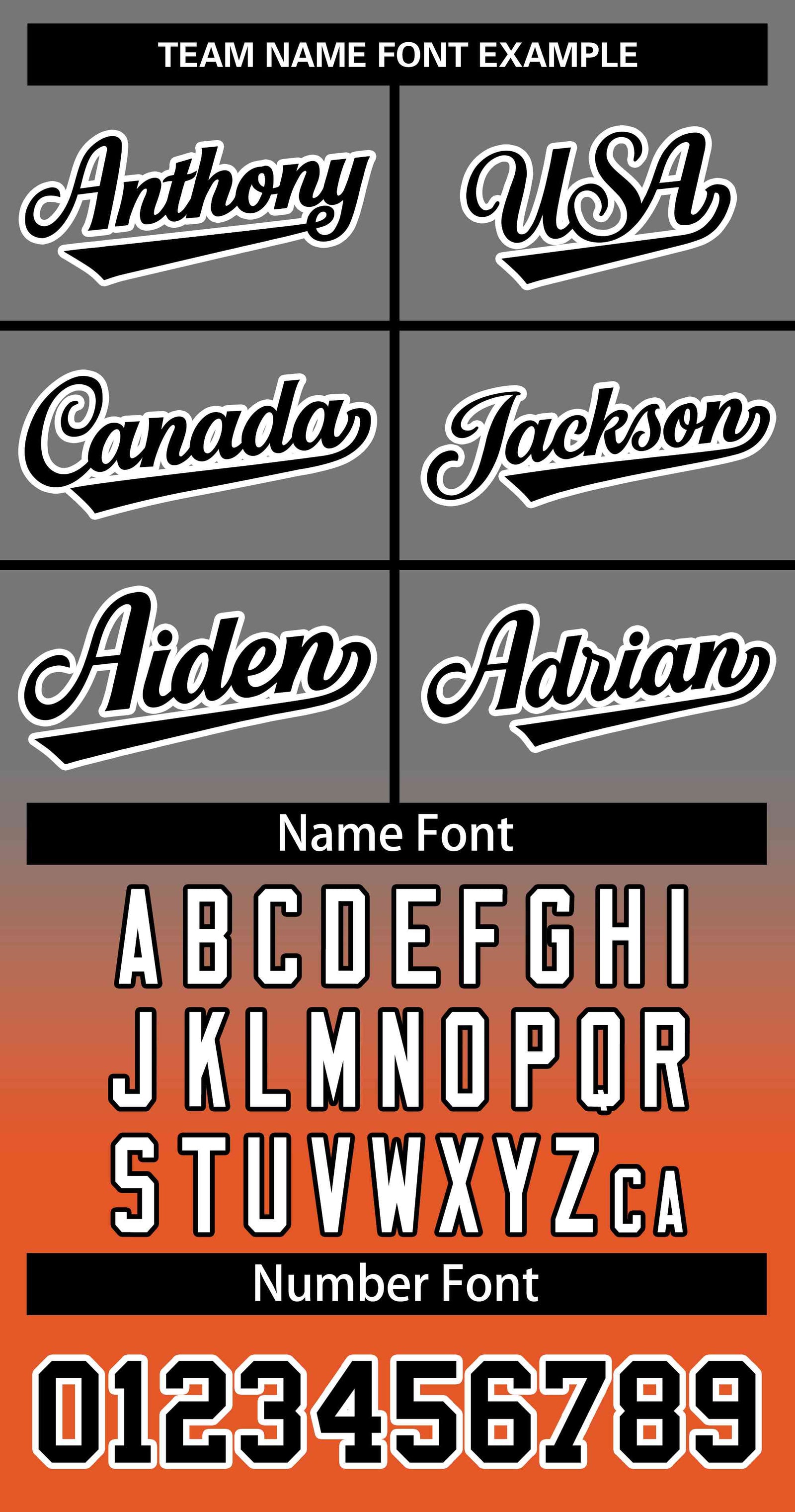 Custom Gray Orange Black-White Gradient Fashion Authentic Two-Button Softball Jersey