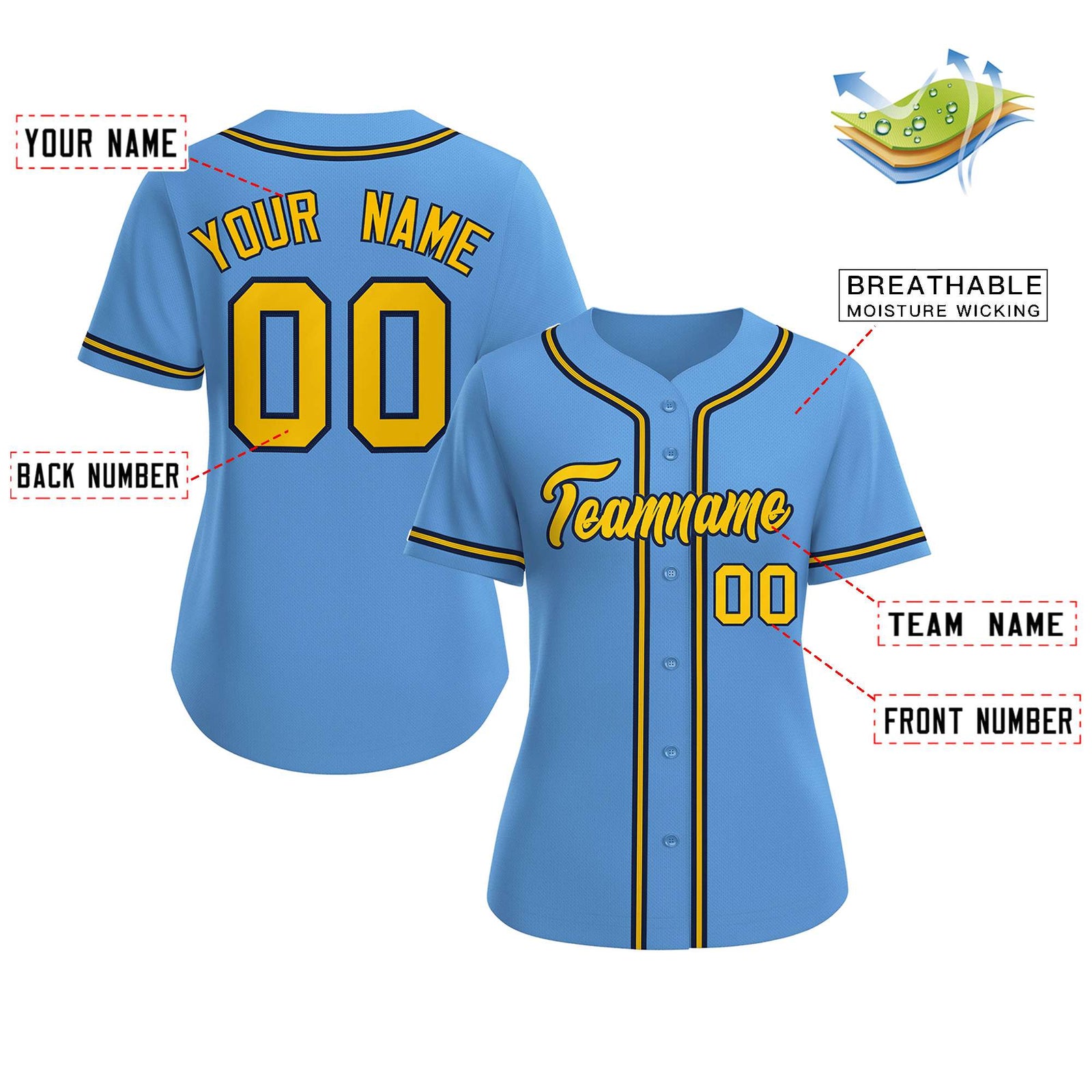 Light Blue Baseball Uniforms