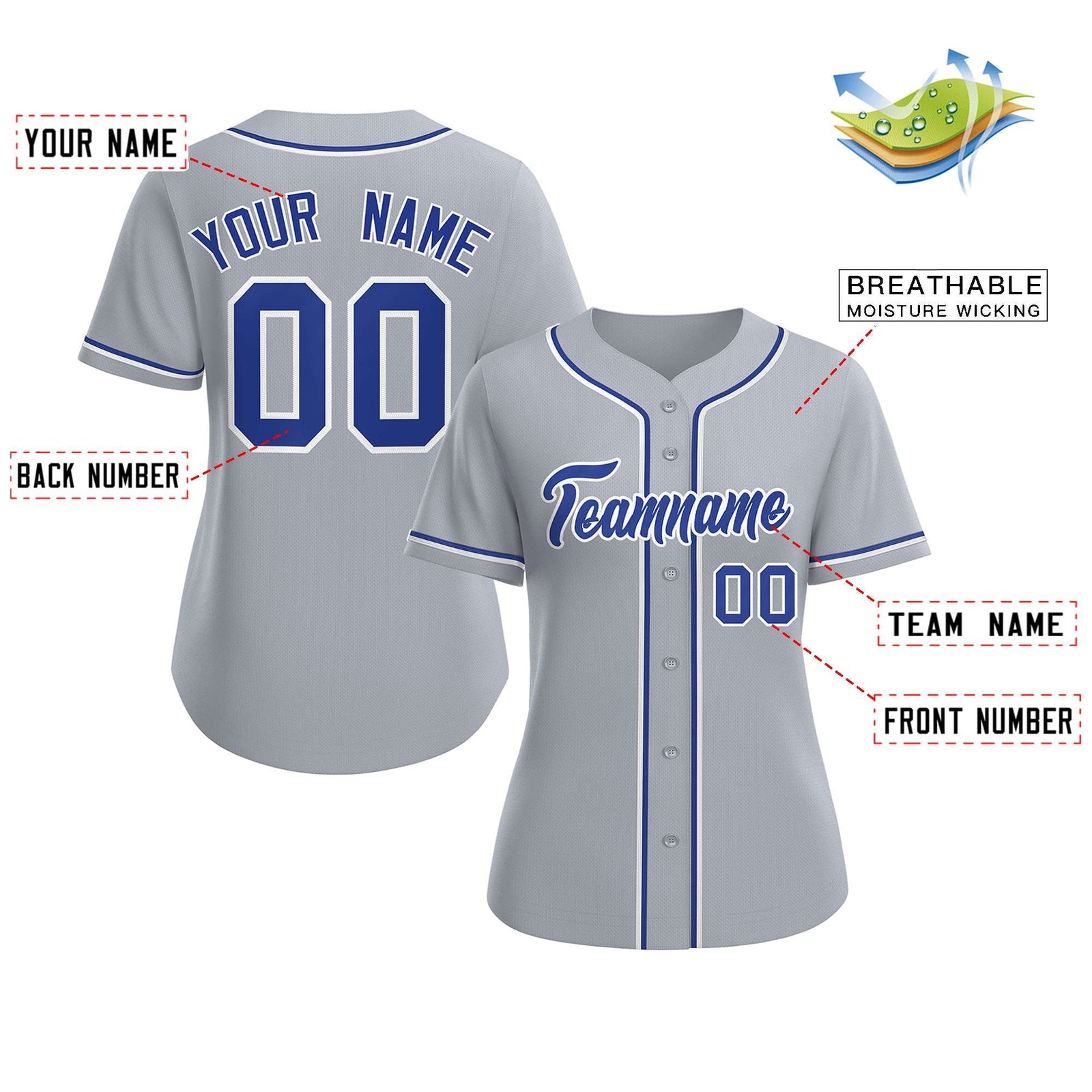Gray Baseball Jersey