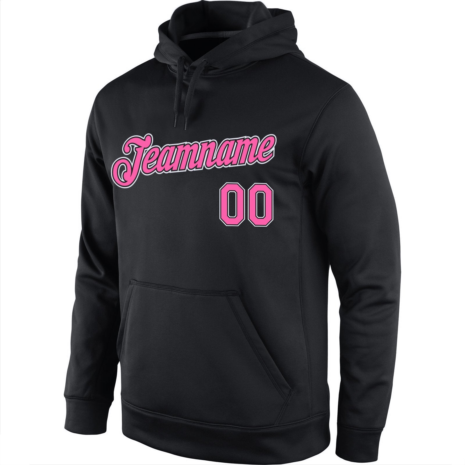 Custom Black Pink-White Classic Style Uniform Pullover Fashion Hoodie