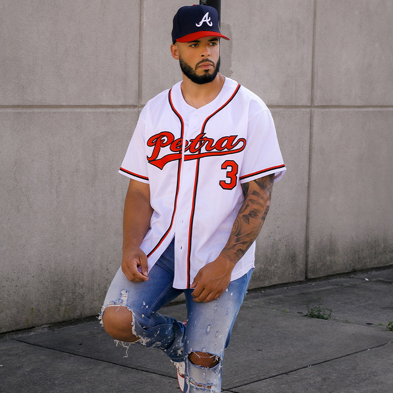 Custom Navy Red-White Classic Style Authentic Baseball Jersey