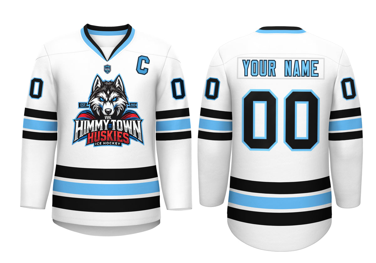 VVHL Custom Himmytown Huskies Blue White Hockey Jersey
