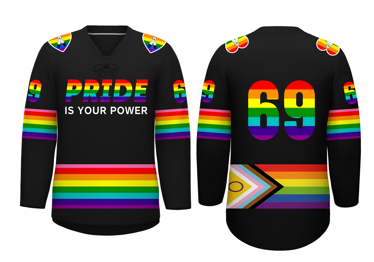 Custom Black Old Gold White Personalized Classic Lace-Up Neck Hockey Jersey ¨C Jen &amp; Shawnee Collaboration Edition