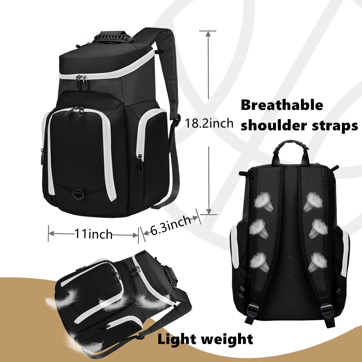 Custom Sports Bag for Basketball, Soccer &amp; More Basketball Backpack